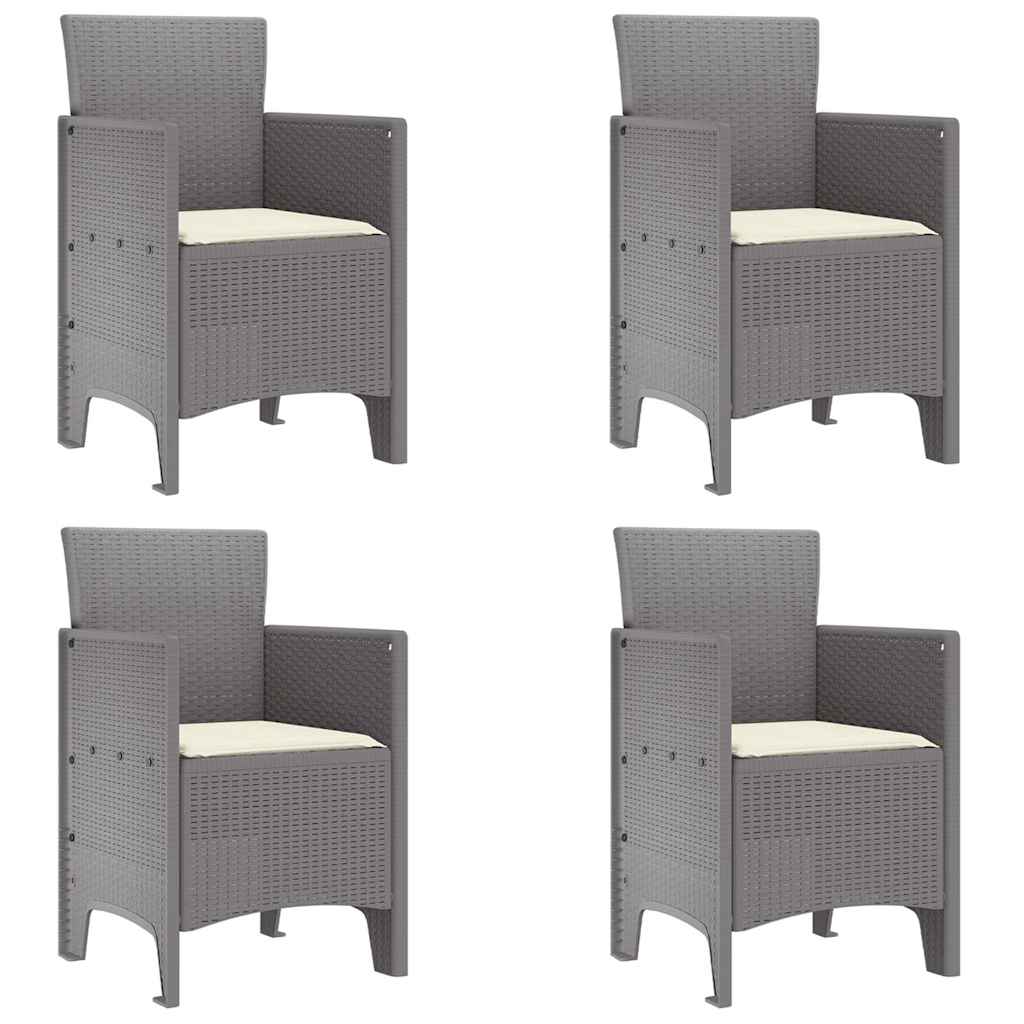 Sodo Kėdė 4 pcs Šviesiai pilka 53 x 49 x 85 cm PP