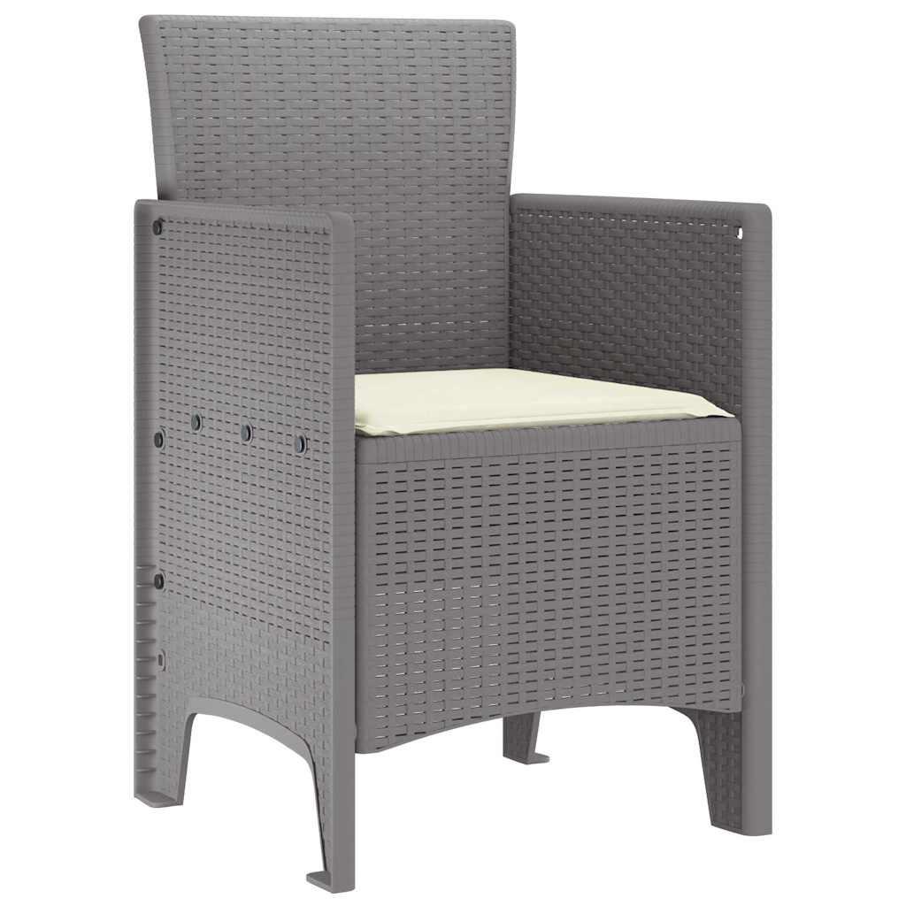 Sodo Kėdė 4 pcs Šviesiai pilka 53 x 49 x 85 cm PP