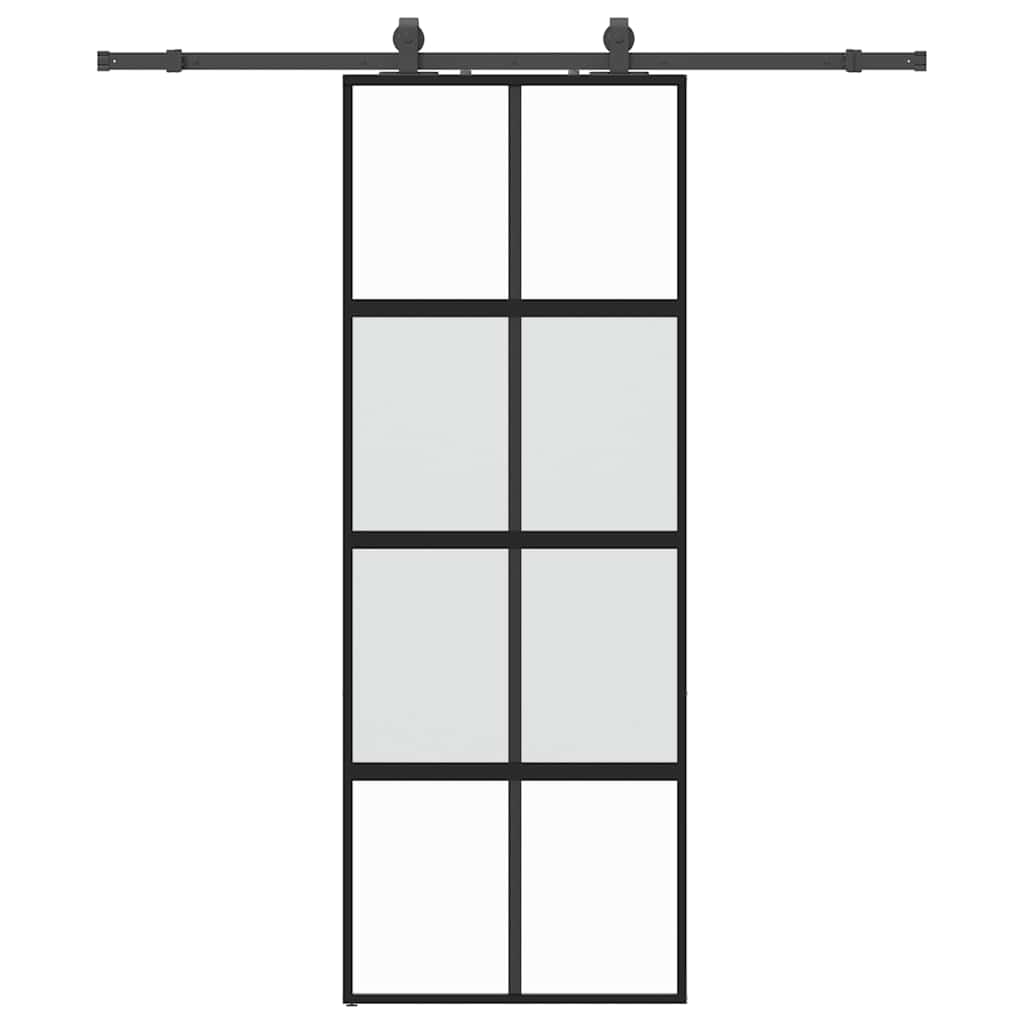 Sliding door with fitting kit, black, 76x205 cm