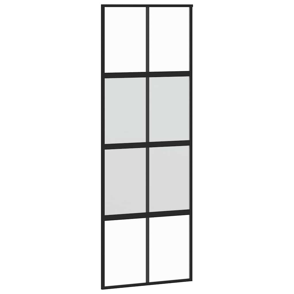 Sliding door with fitting kit, black, 76x205 cm