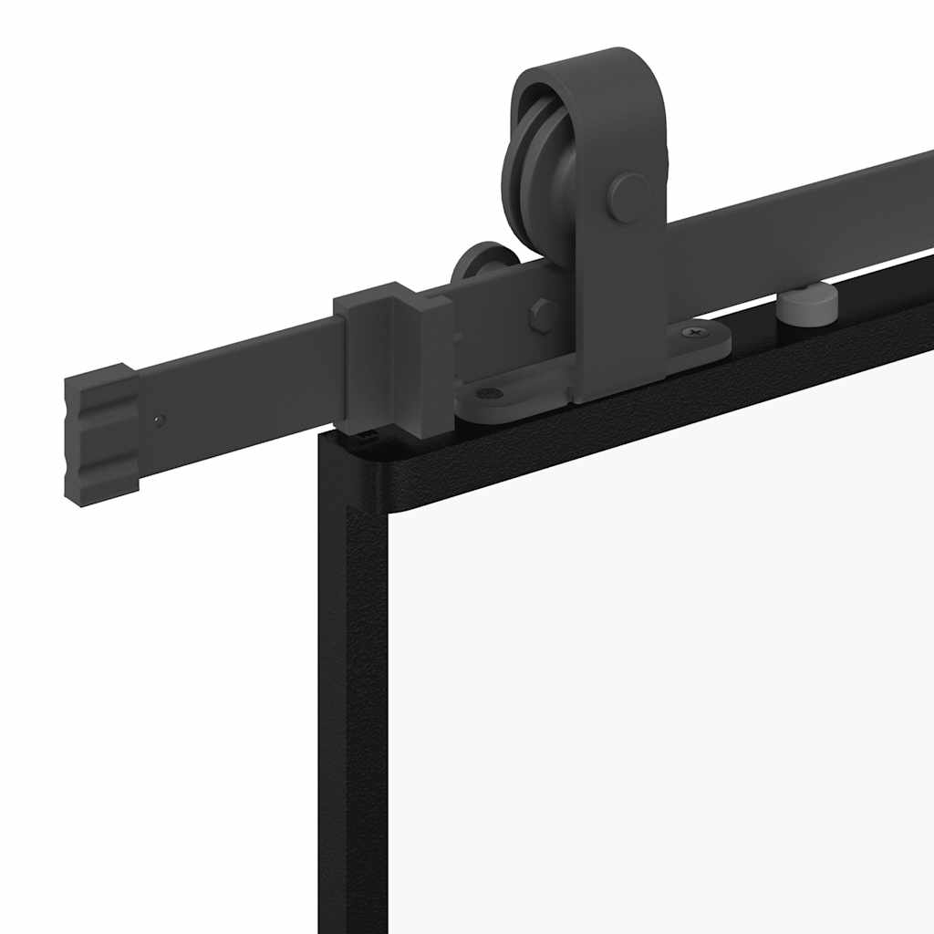 Sliding door with fitting kit, black, 76x205 cm