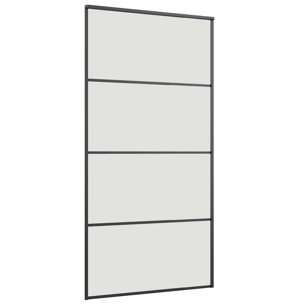 Stumdomos durys su furnitūra, juodos, 102,5x205 cm, ESG stiklas