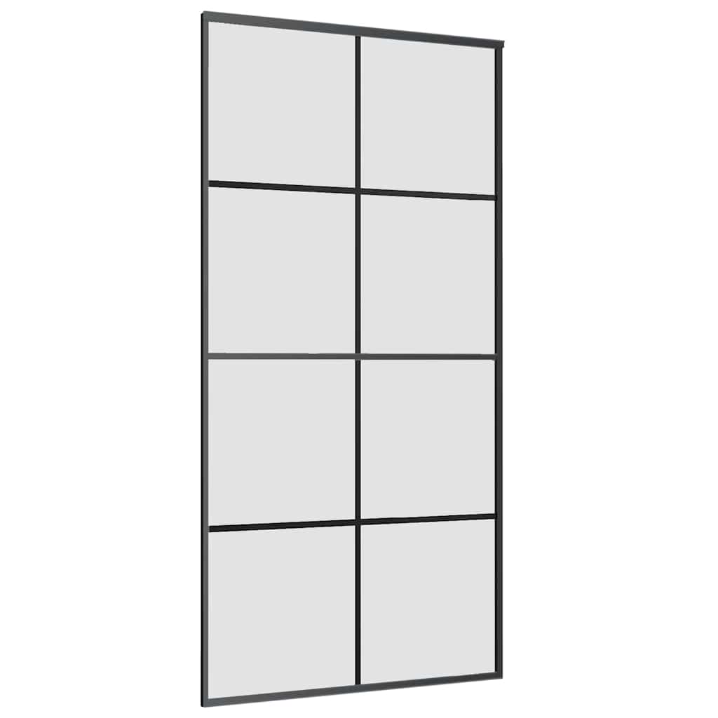 Stumdomos durys su furnitūra, juodos, 102,5x205 cm, ESG stiklas