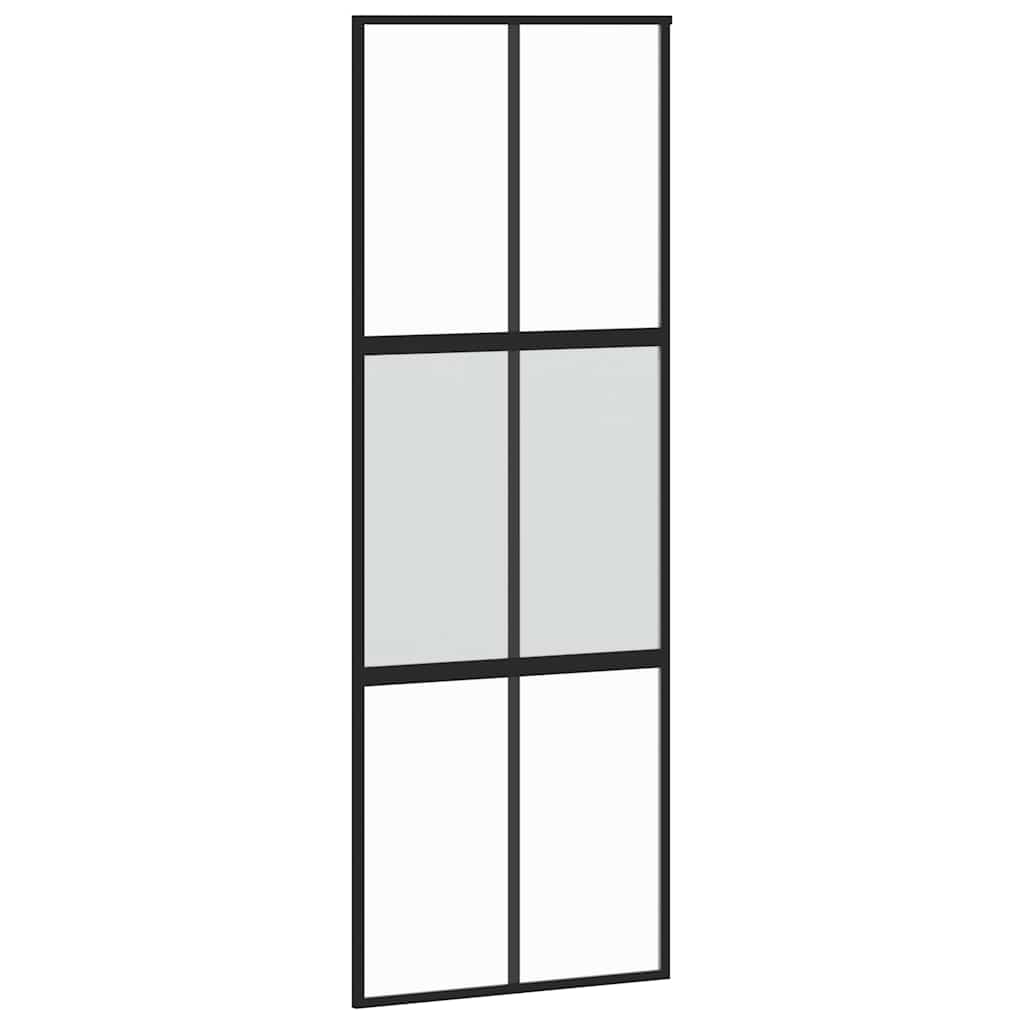 Sliding door with fitting kit, black, 76x205 cm