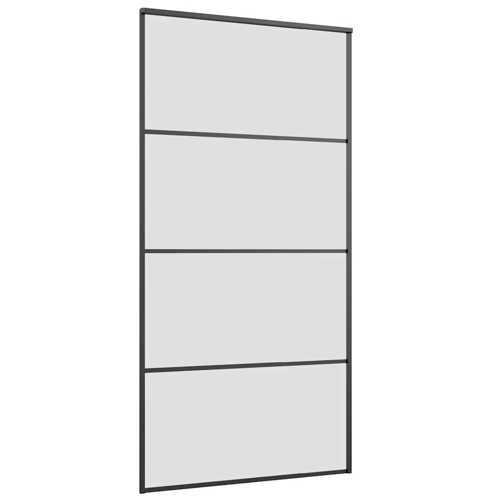 Stumdomos durys su furnitūra, juodos, 102,5x205 cm, ESG stiklas