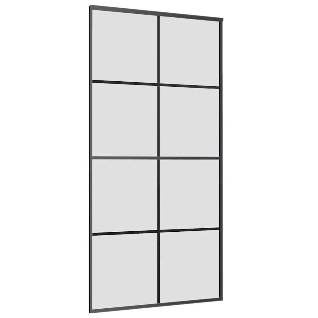 Stumdomos durys su furnitūra, juodos, 102,5x205 cm, ESG stiklas