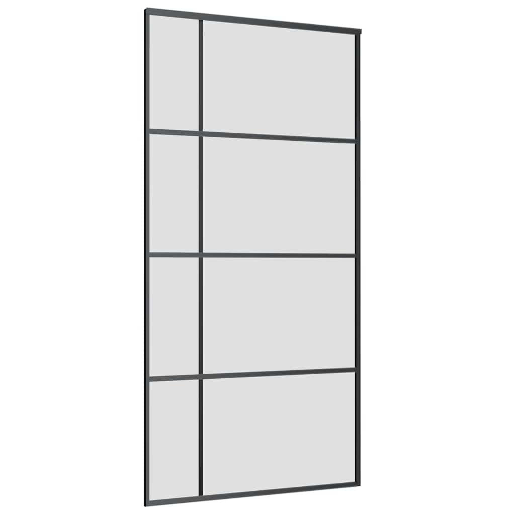 Stumdomos durys su furnitūra, juodos, 102,5x205 cm, ESG stiklas