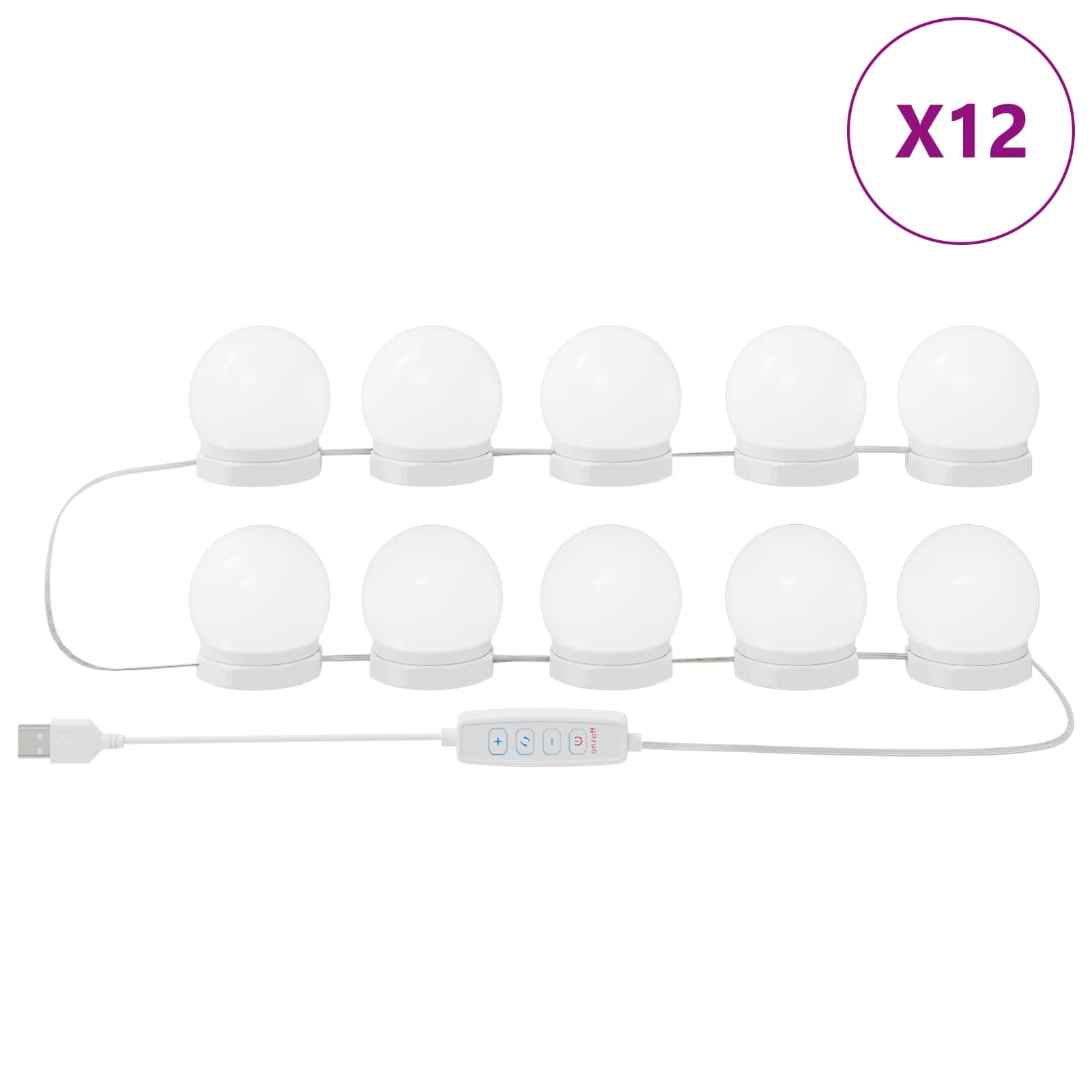 Veidrodžių šviestuvai 12 pcs Balta 4.5 x 4.5 x 4.8 cm Plastmasė