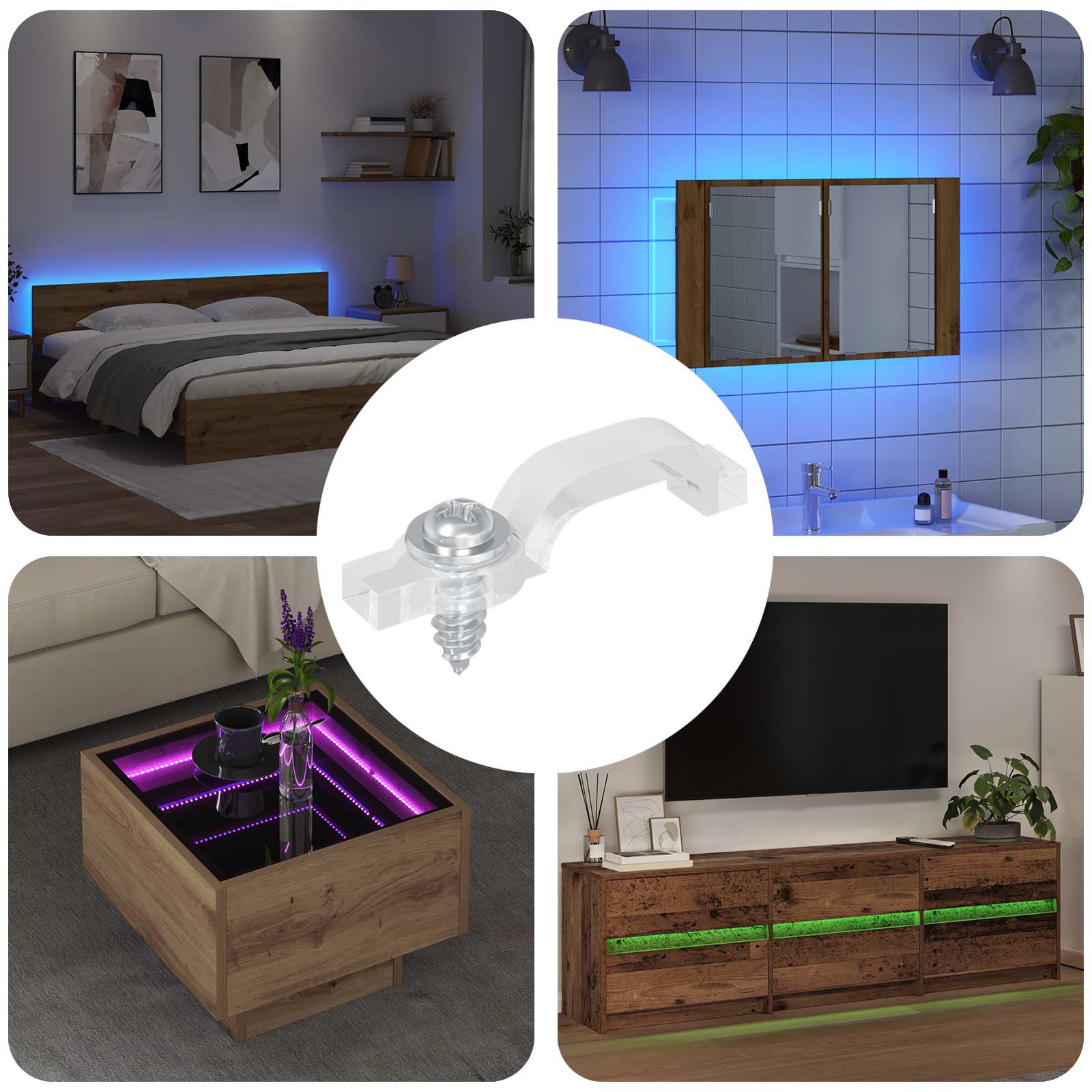 LED sloksnes klipši 12 gab. Caurspīdīgi 23,8 x 7,3 x 4,3 mm