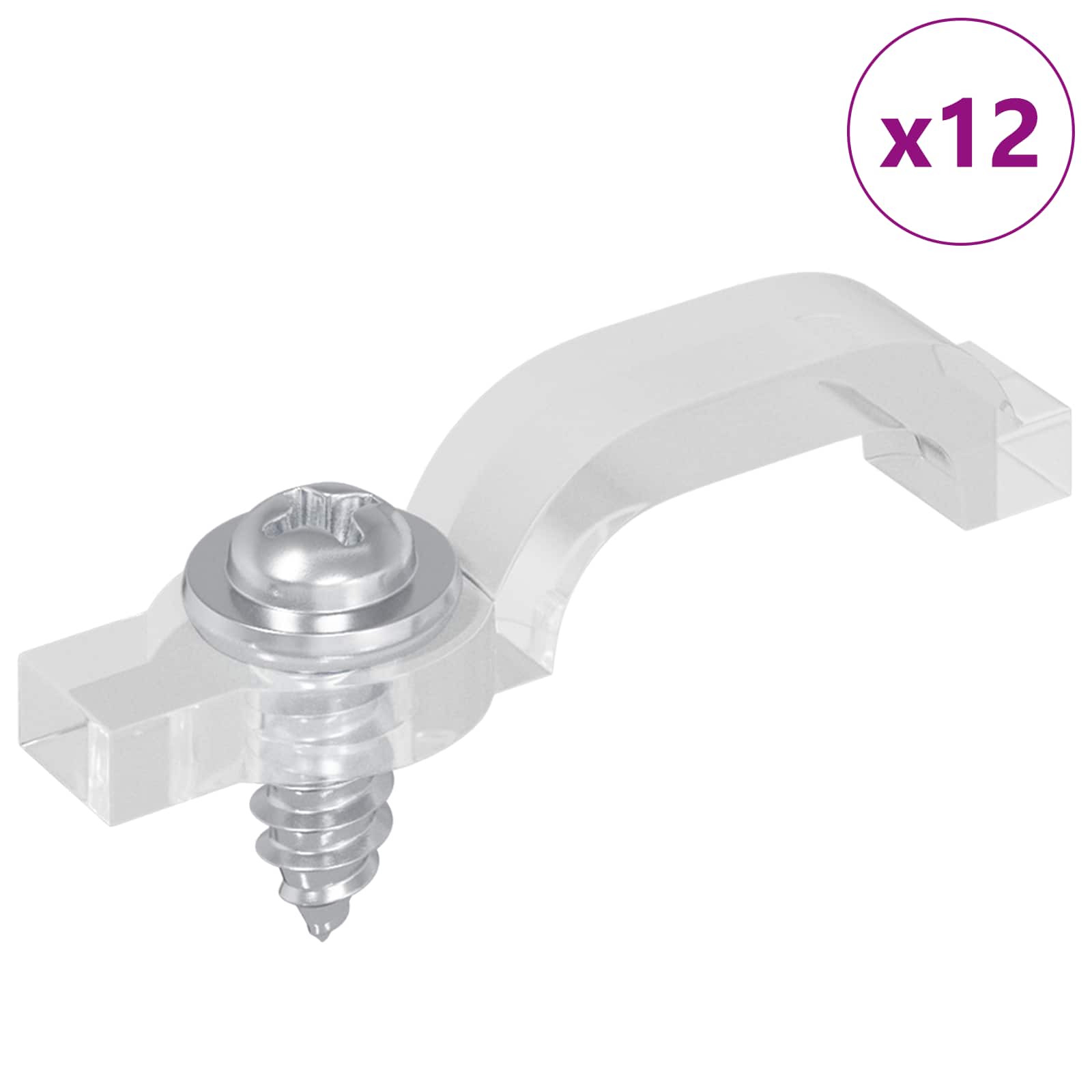 LED sloksnes klipši 12 gab. Caurspīdīgi 23,8 x 7,3 x 4,3 mm