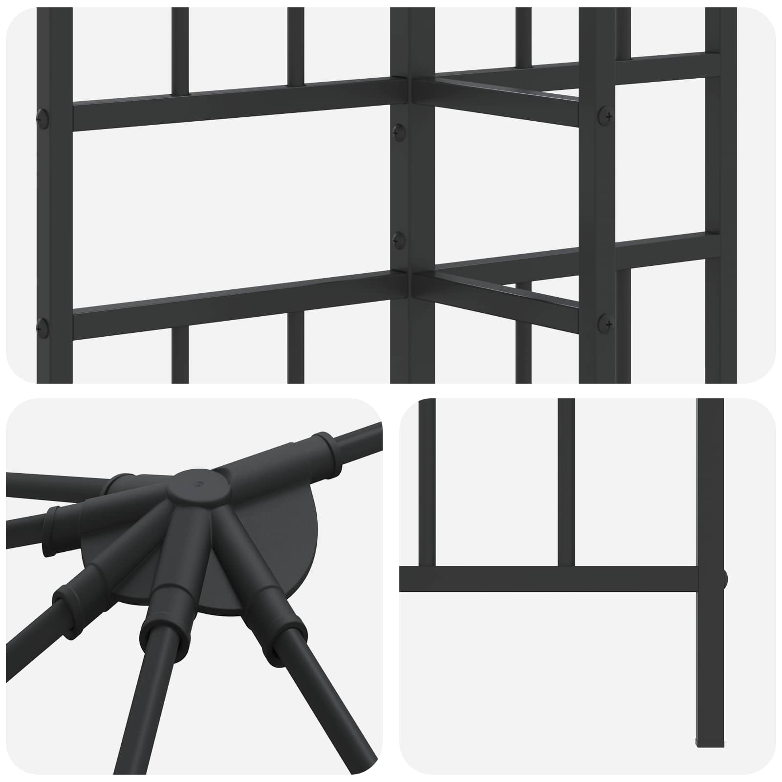 Gazebo rėmas 6 x 3 m Juoda Plienas
