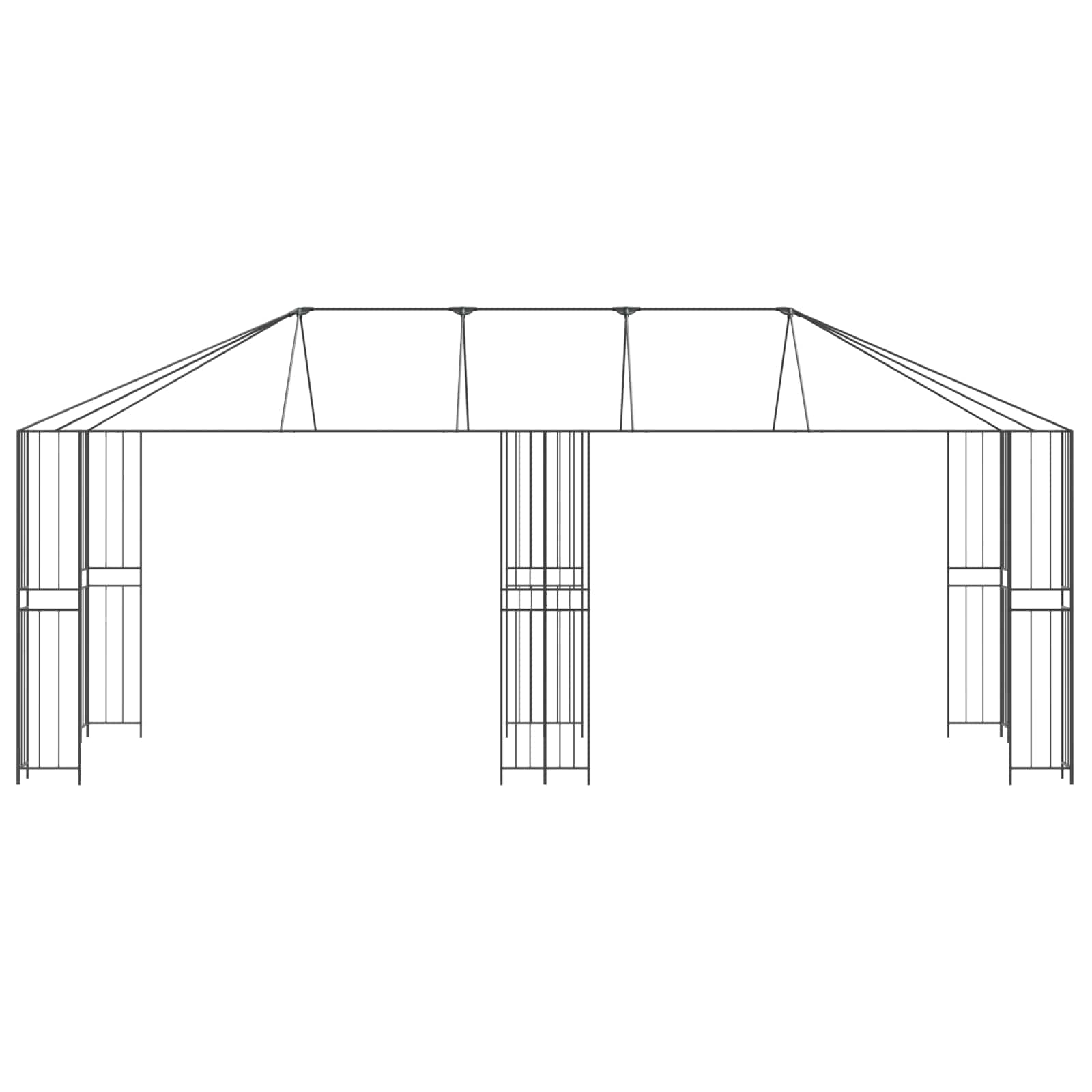 Gazebo rėmas 6 x 3 m Juoda Plienas