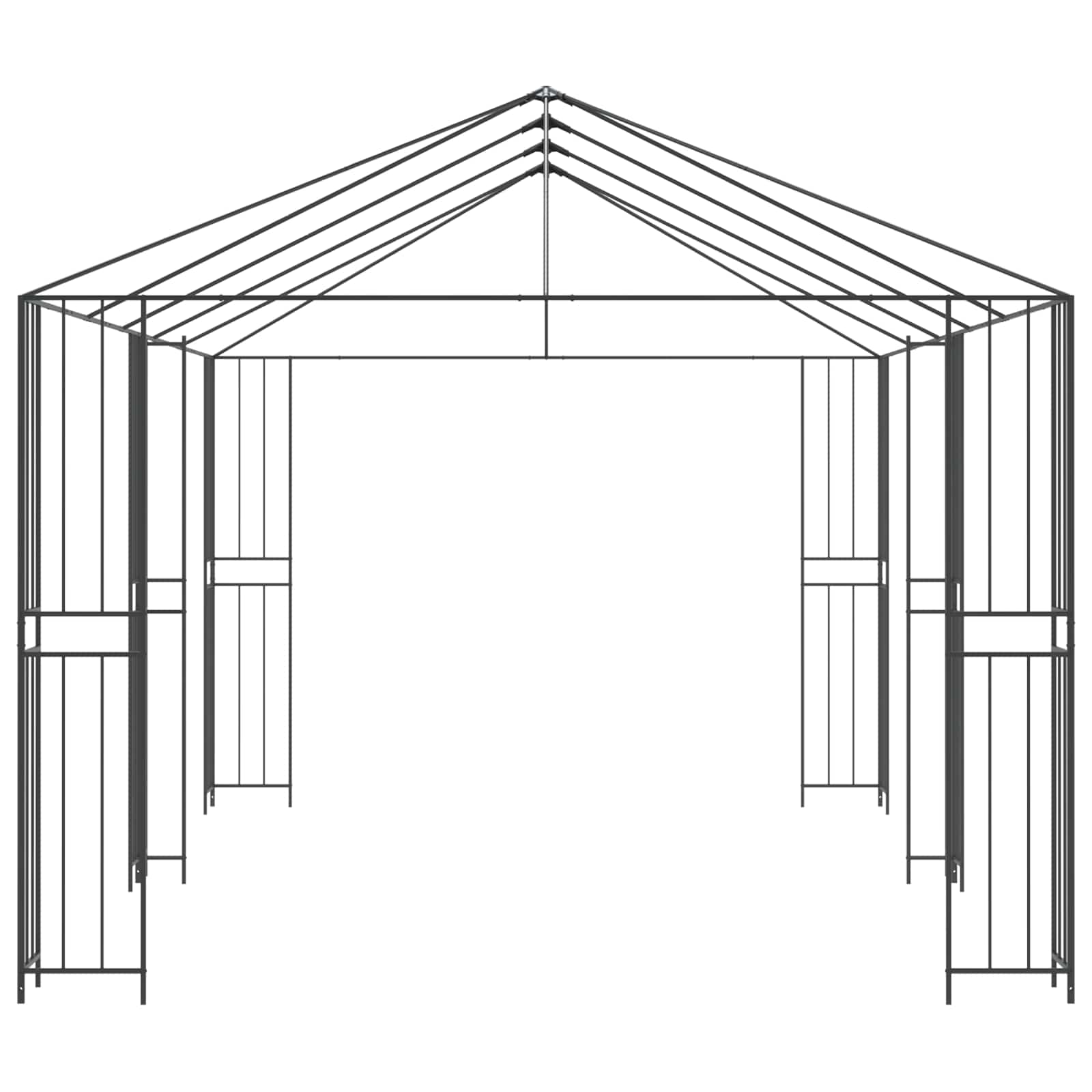Gazebo rėmas 6 x 3 m Juoda Plienas