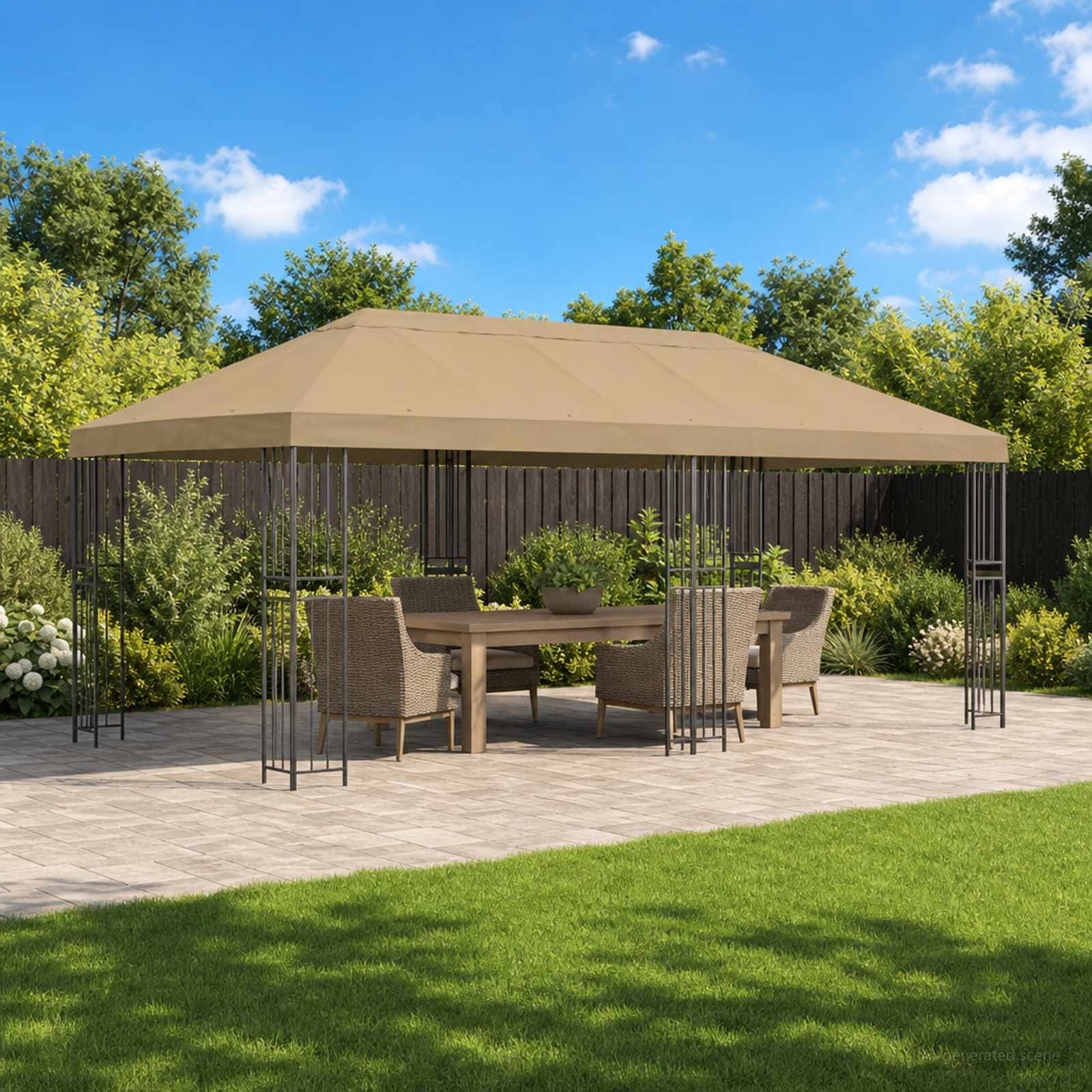 Telts ar sānu sienām 6 x 3 m Smilšu krāsā