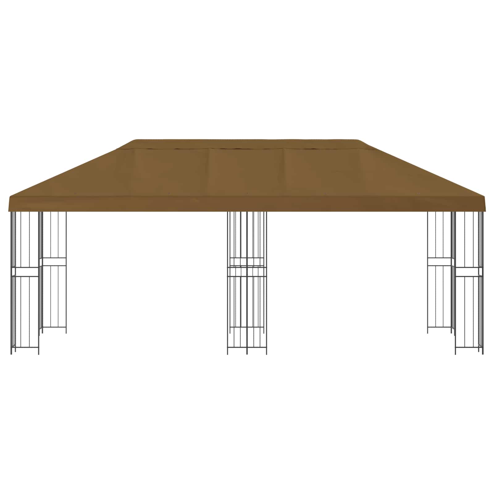 Dārza lapene ar sānu sienām 6 x 3 m bēšā krāsā