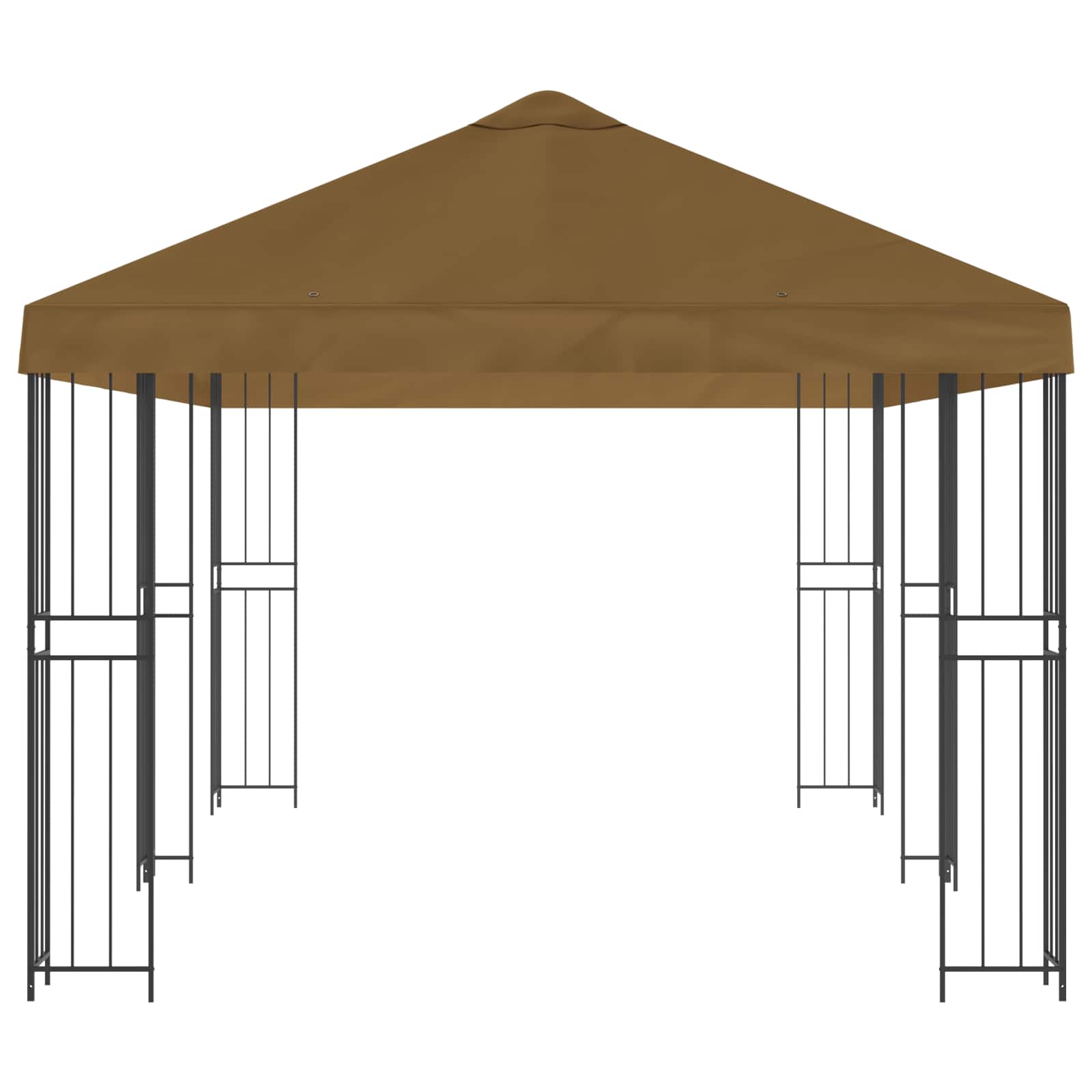 Dārza lapene ar sānu sienām 6 x 3 m bēšā krāsā