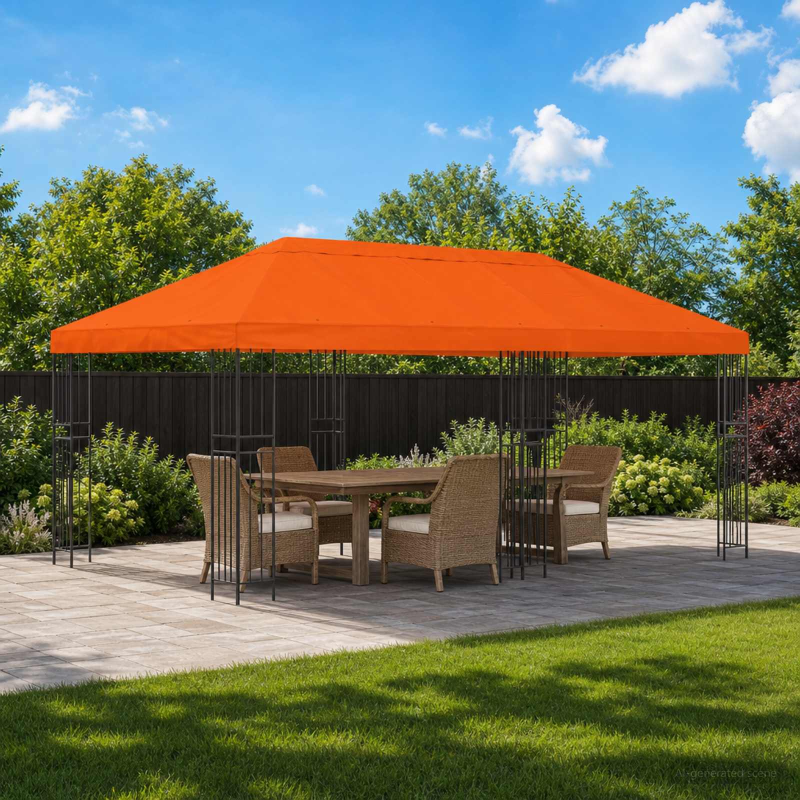 Paviljonas su šoninėmis sienelėmis 6 x 3 m Oranžinė