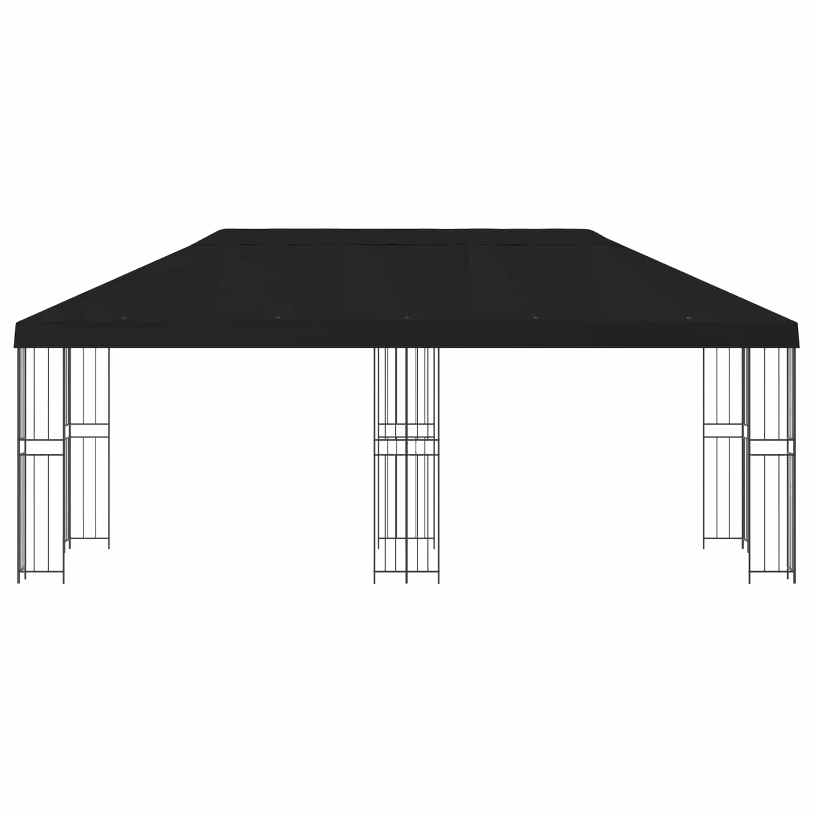 Saliekamā telts ar sānu sienām 6 x 3 m Melna