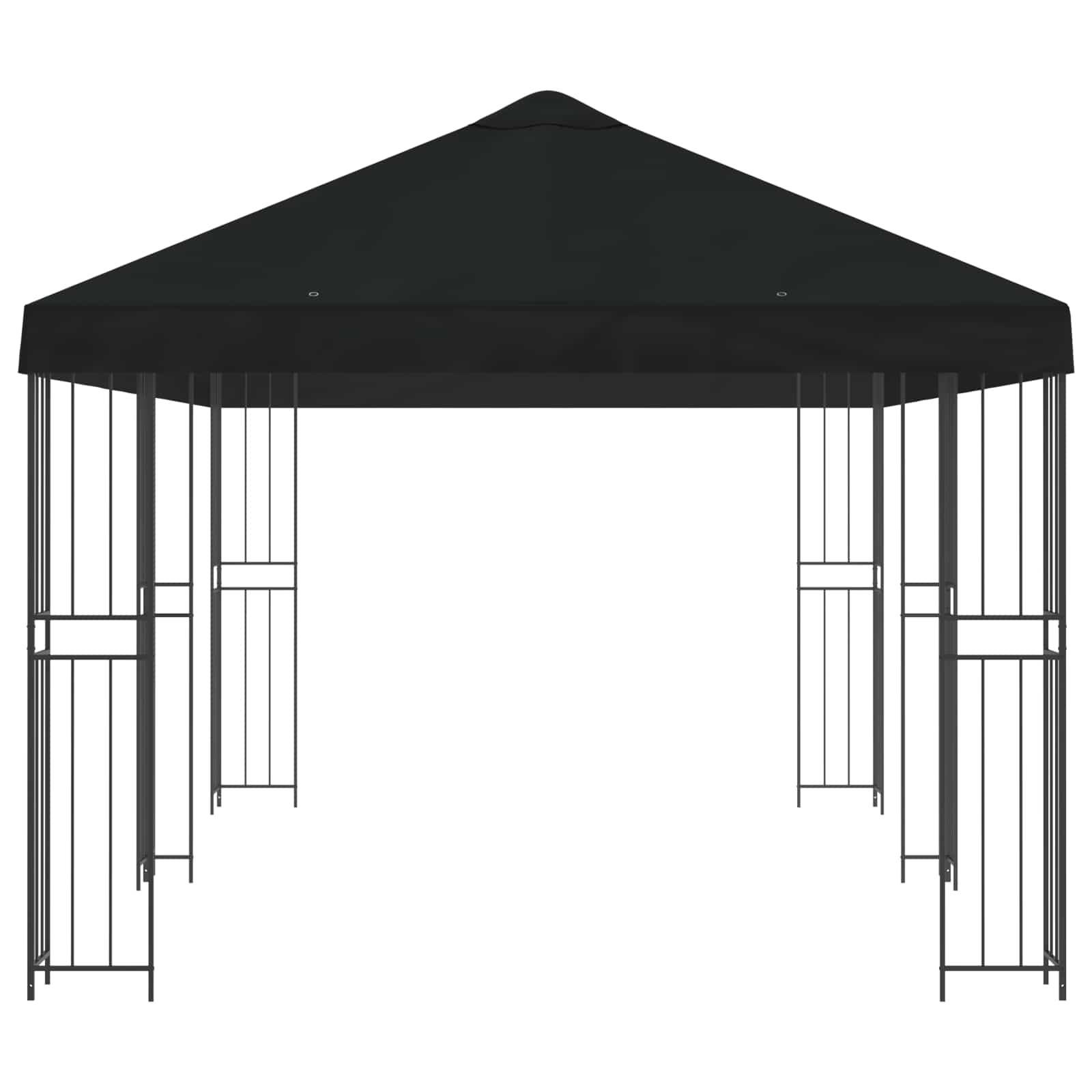 Saliekamā telts ar sānu sienām 6 x 3 m Melna