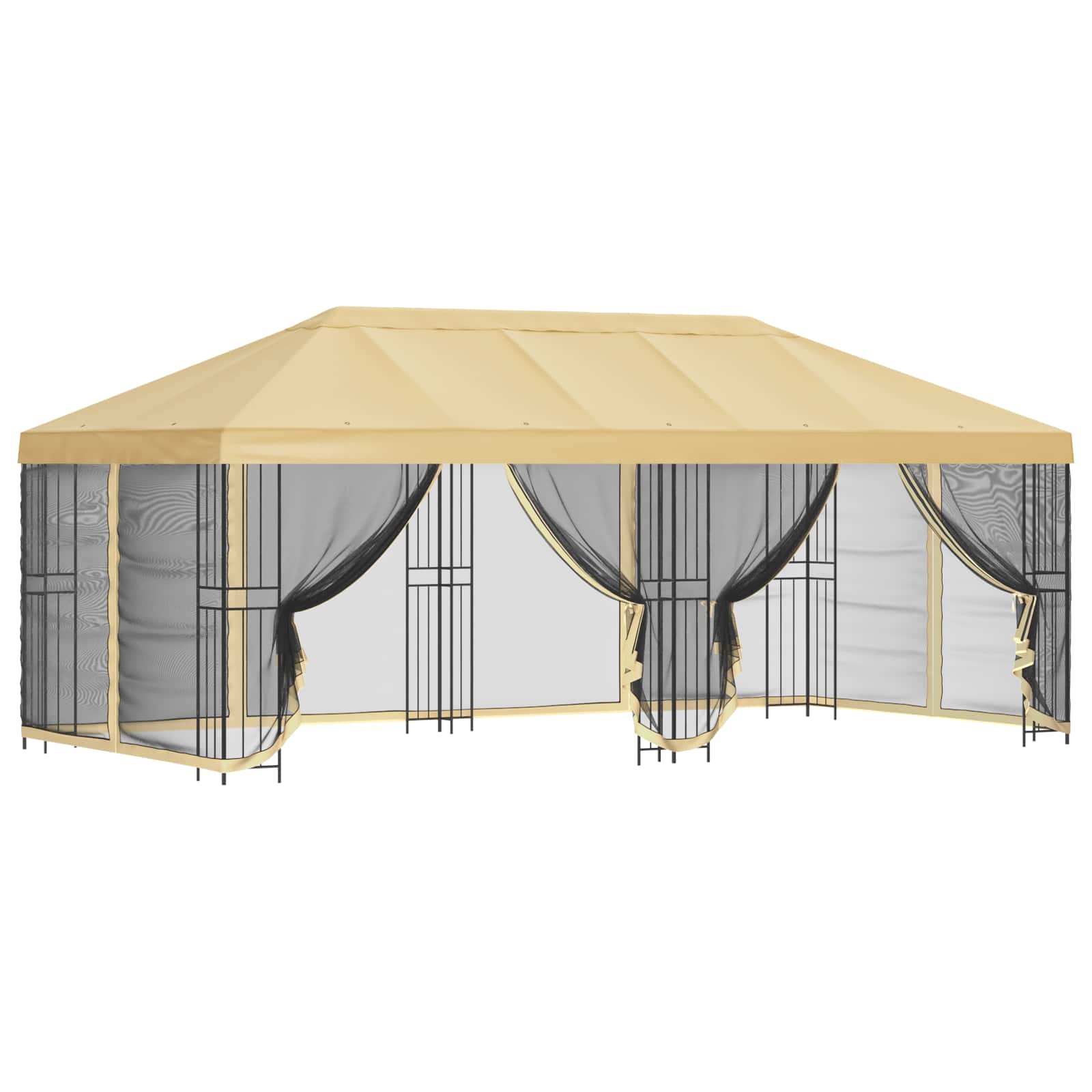 Paviljonas su šoninėmis sienelėmis 6 x 3 m Kreminė