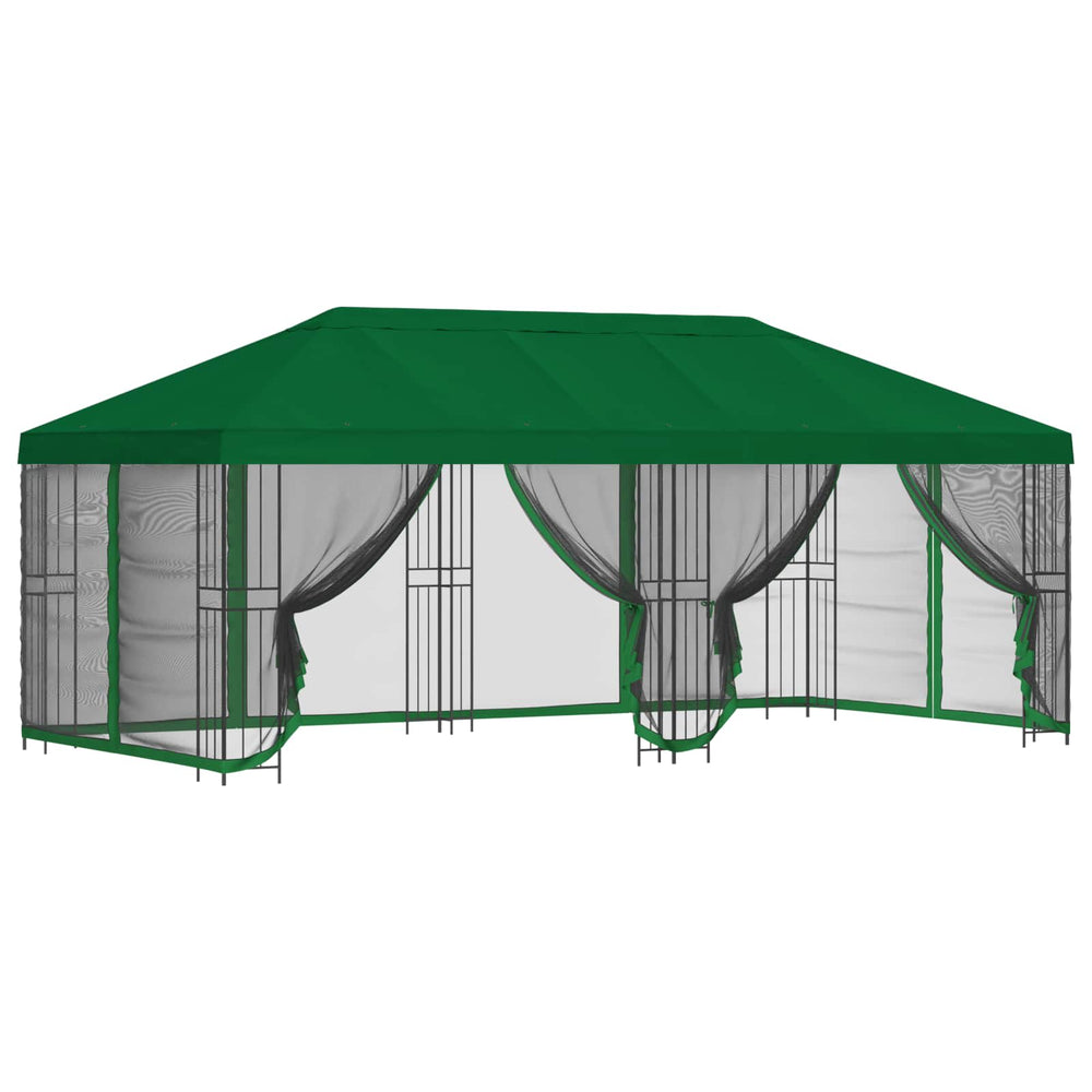 Paviljonas su šoninėmis sienelėmis 6 x 3 m Žalia