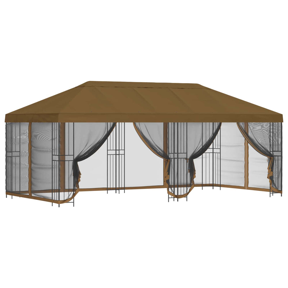 Paviljonas su šoninėmis sienelėmis 6 x 3 m Taupe