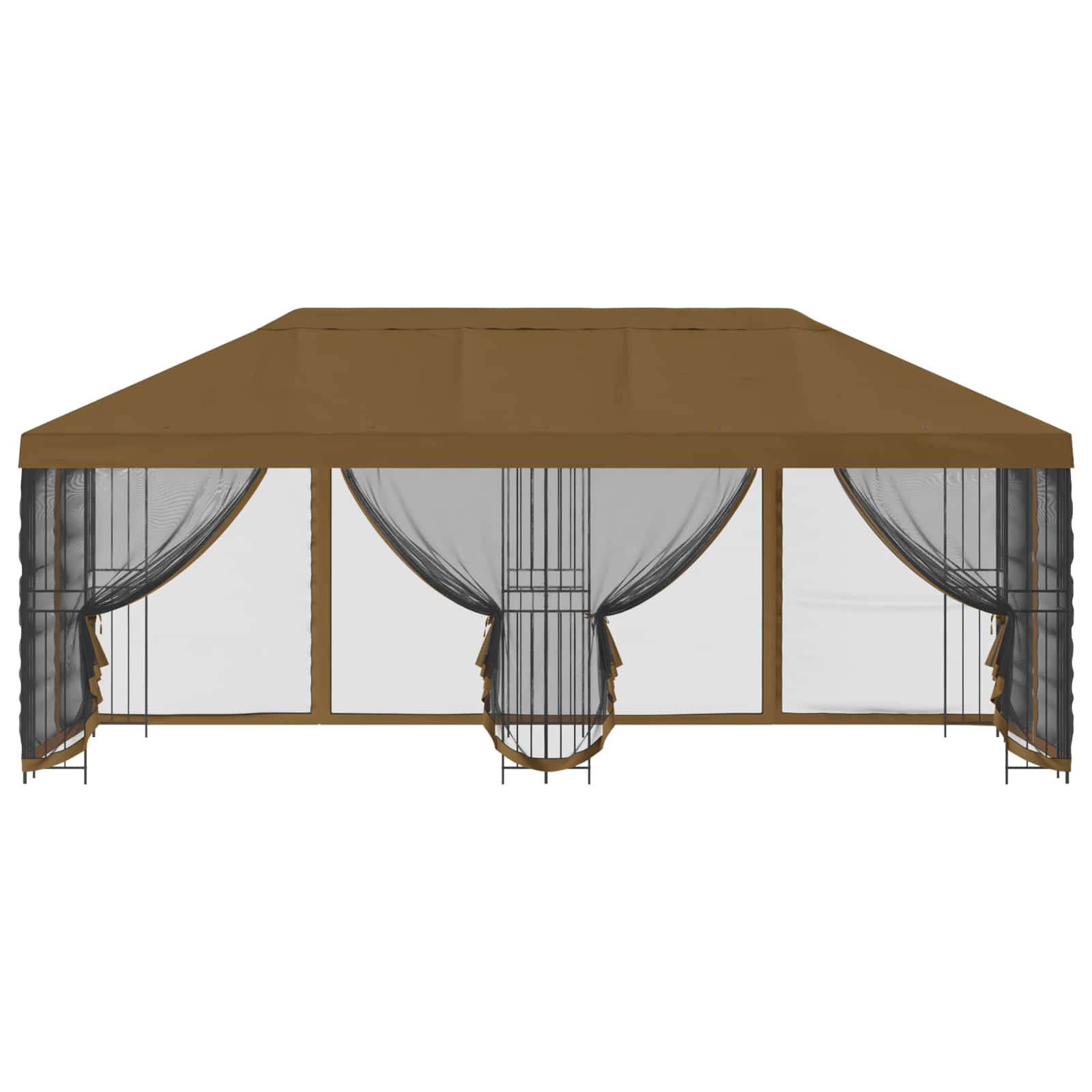 Dārza lapene ar sānu sienām 6 x 3 m bēšā krāsā