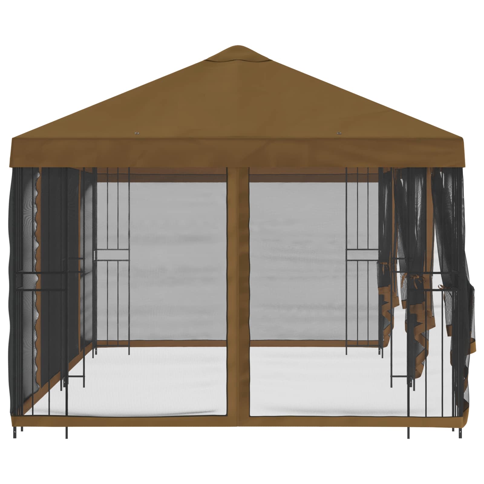Dārza lapene ar sānu sienām 6 x 3 m bēšā krāsā