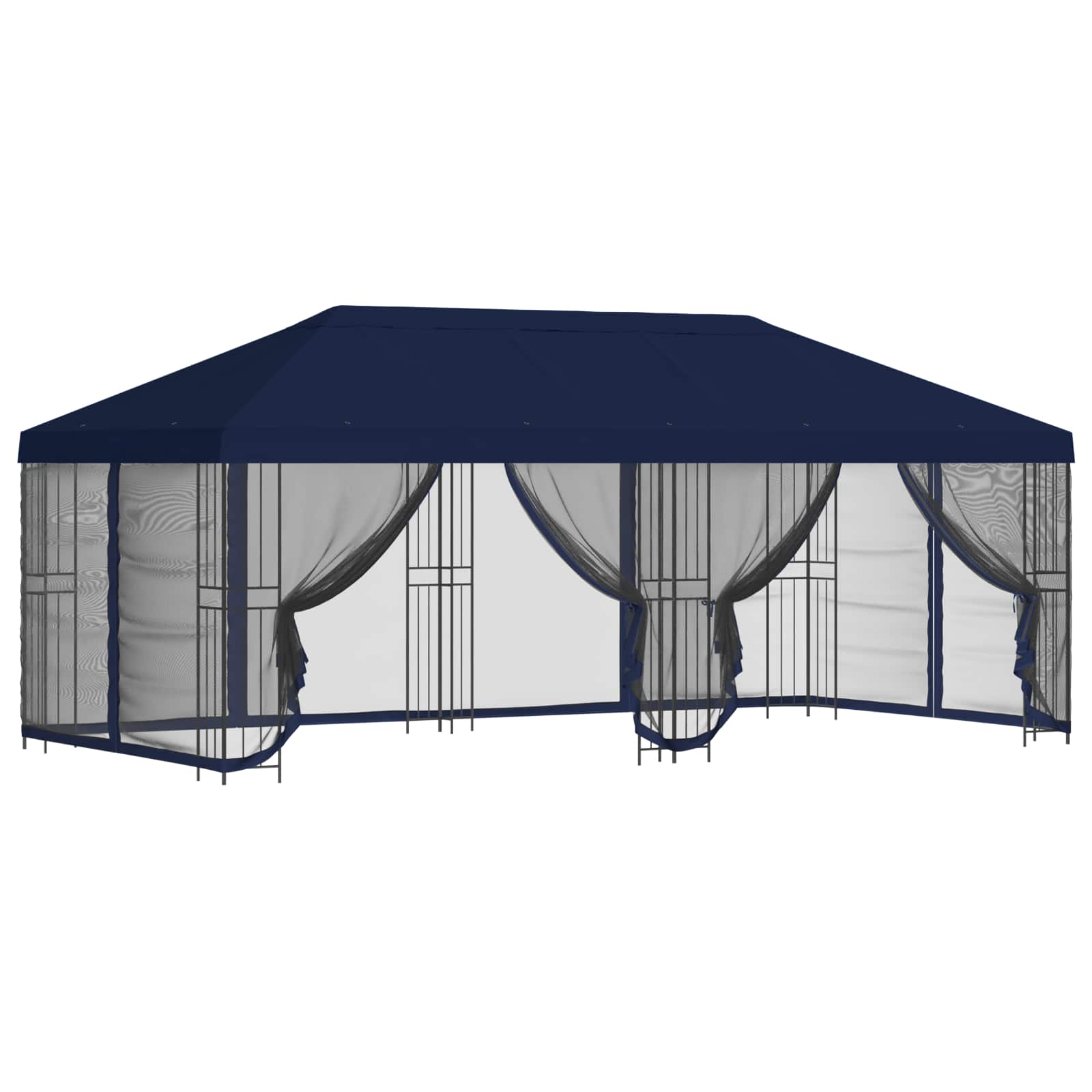 Paviljonas su šoninėmis sienelėmis 6 x 3 m Mėlyna
