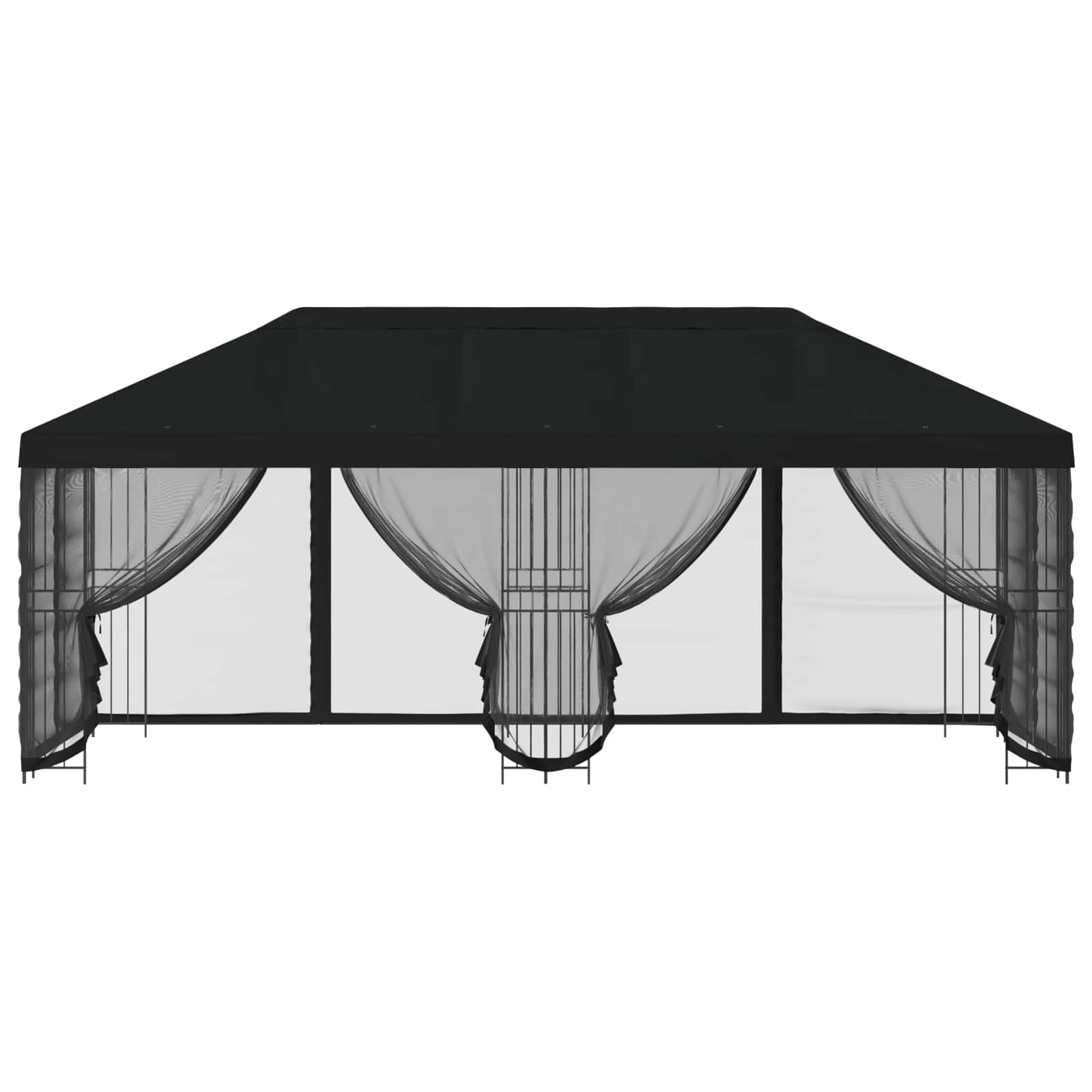 Paviljonas su šoninėmis sienelėmis 6 x 3 m Juoda
