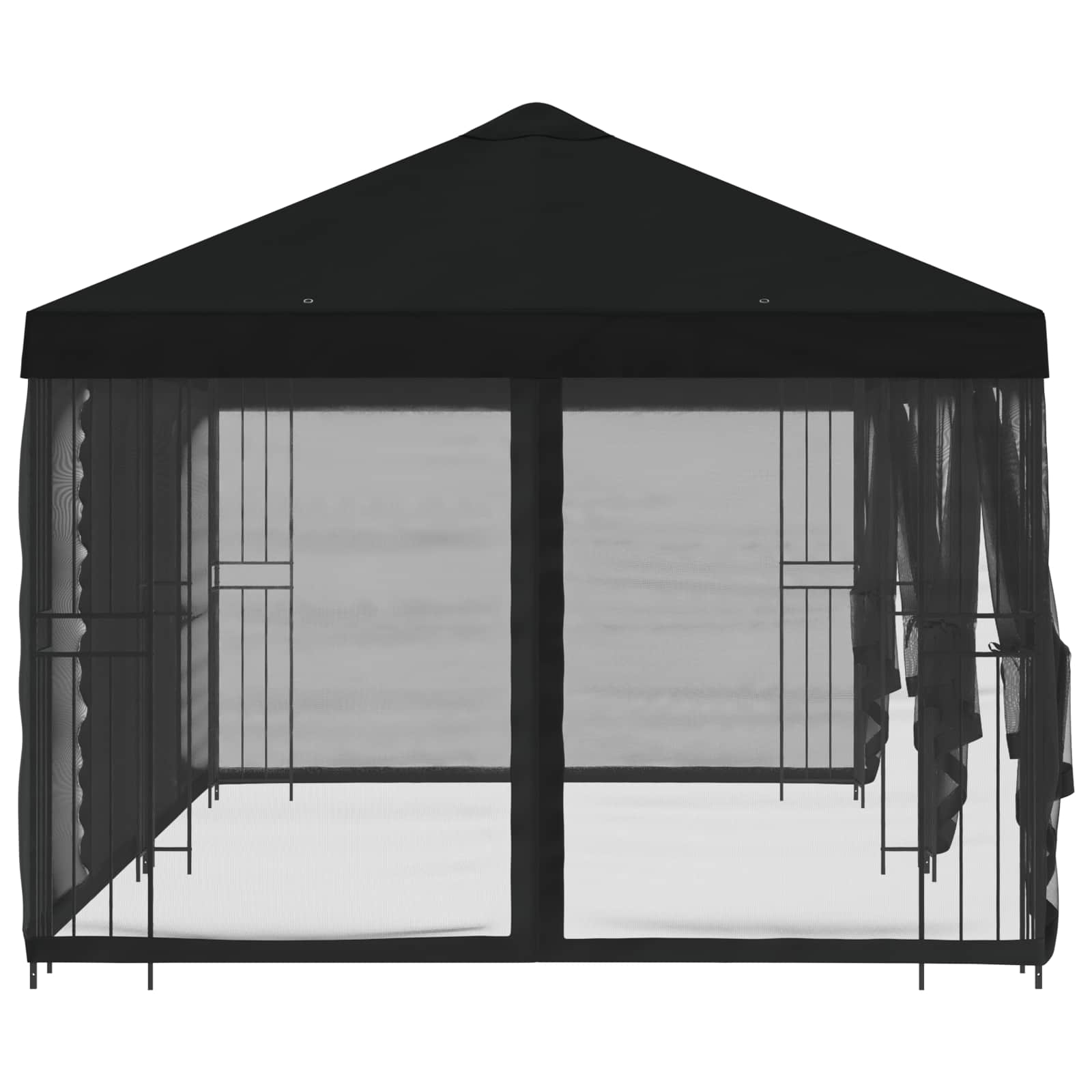 Paviljonas su šoninėmis sienelėmis 6 x 3 m Juoda