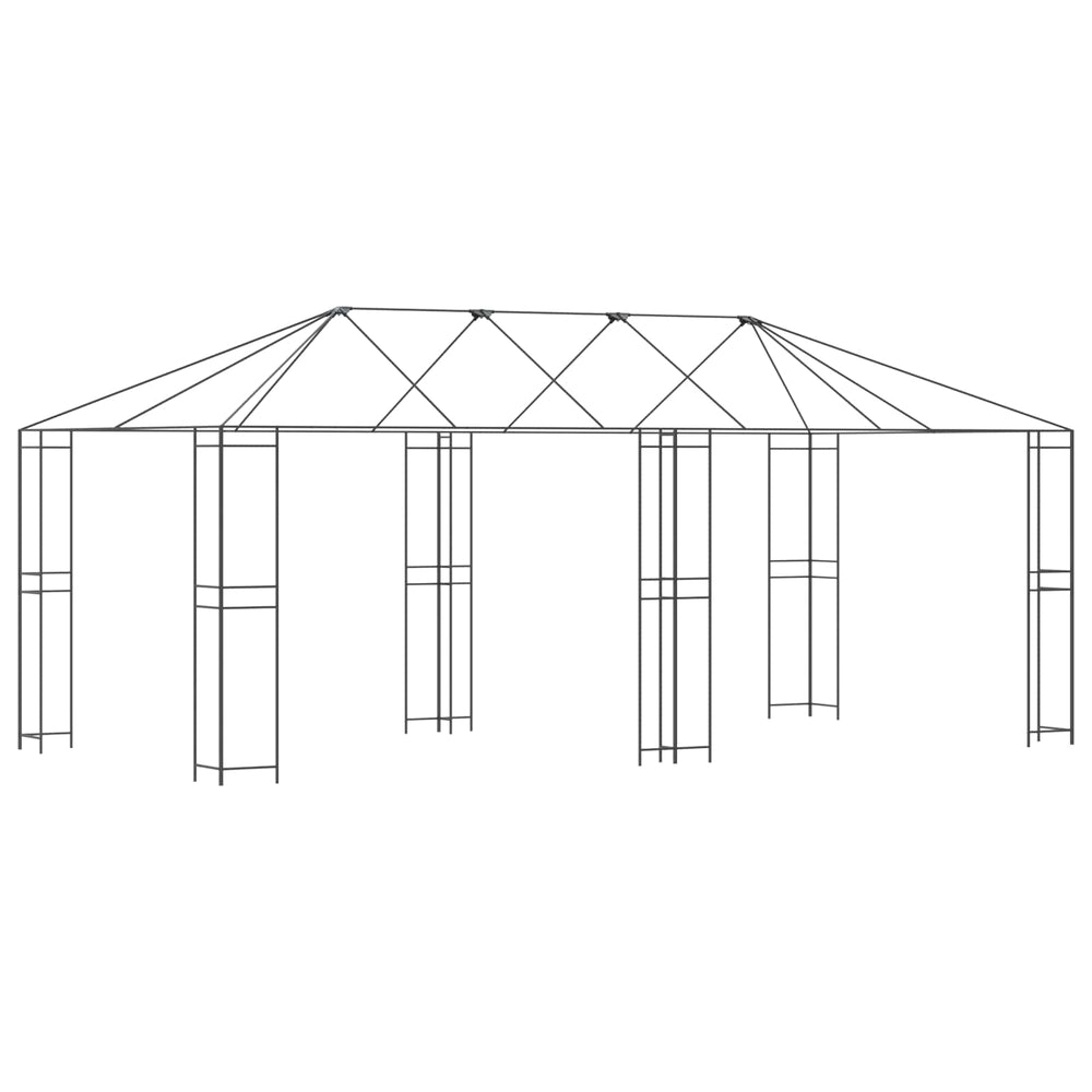 Gazebo rėmas 6 x 3 m Juoda Plienas