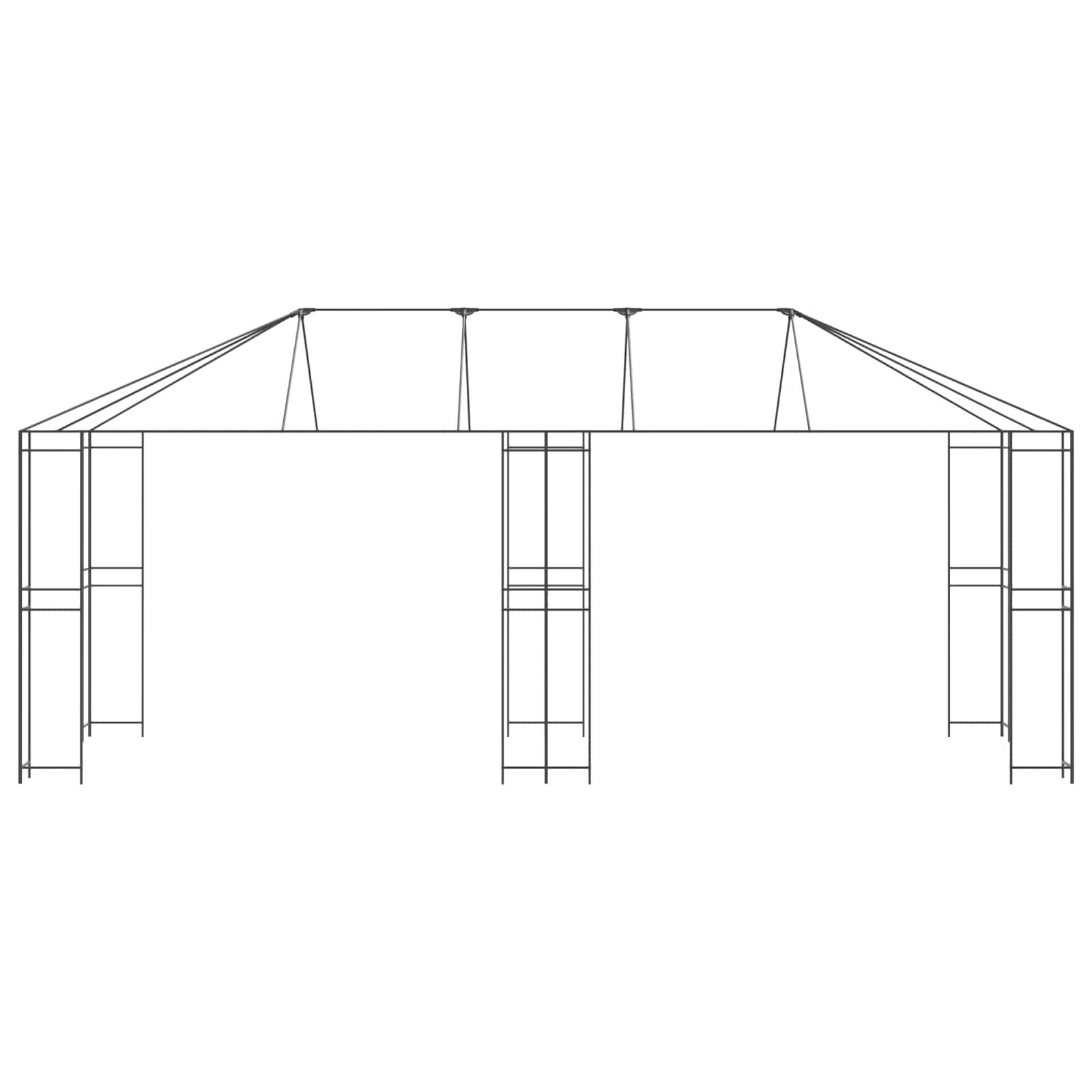 Gazebo rėmas 6 x 3 m Juoda Plienas