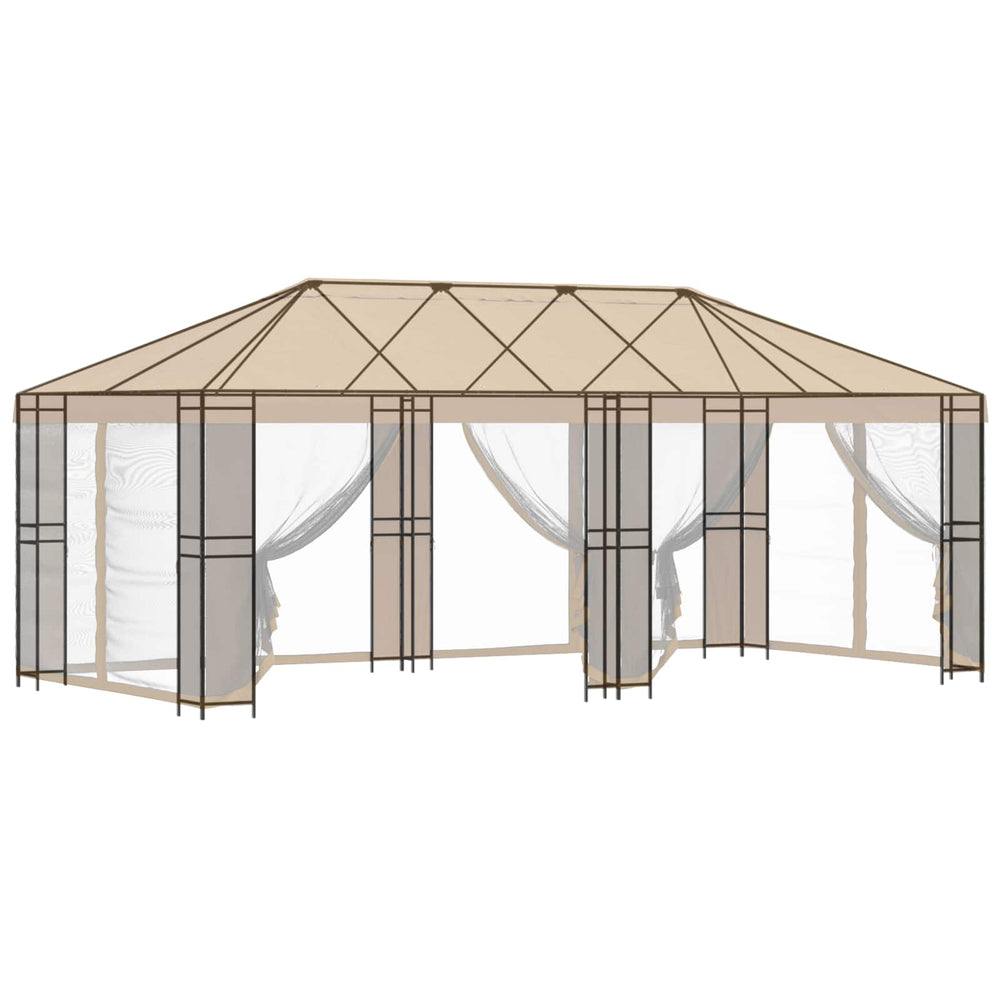 Gazebo rėmas 6 x 3 m Juoda Plienas