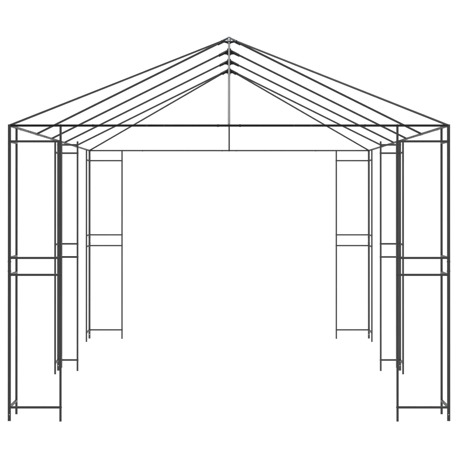 Gazebo rėmas 6 x 3 m Juoda Plienas