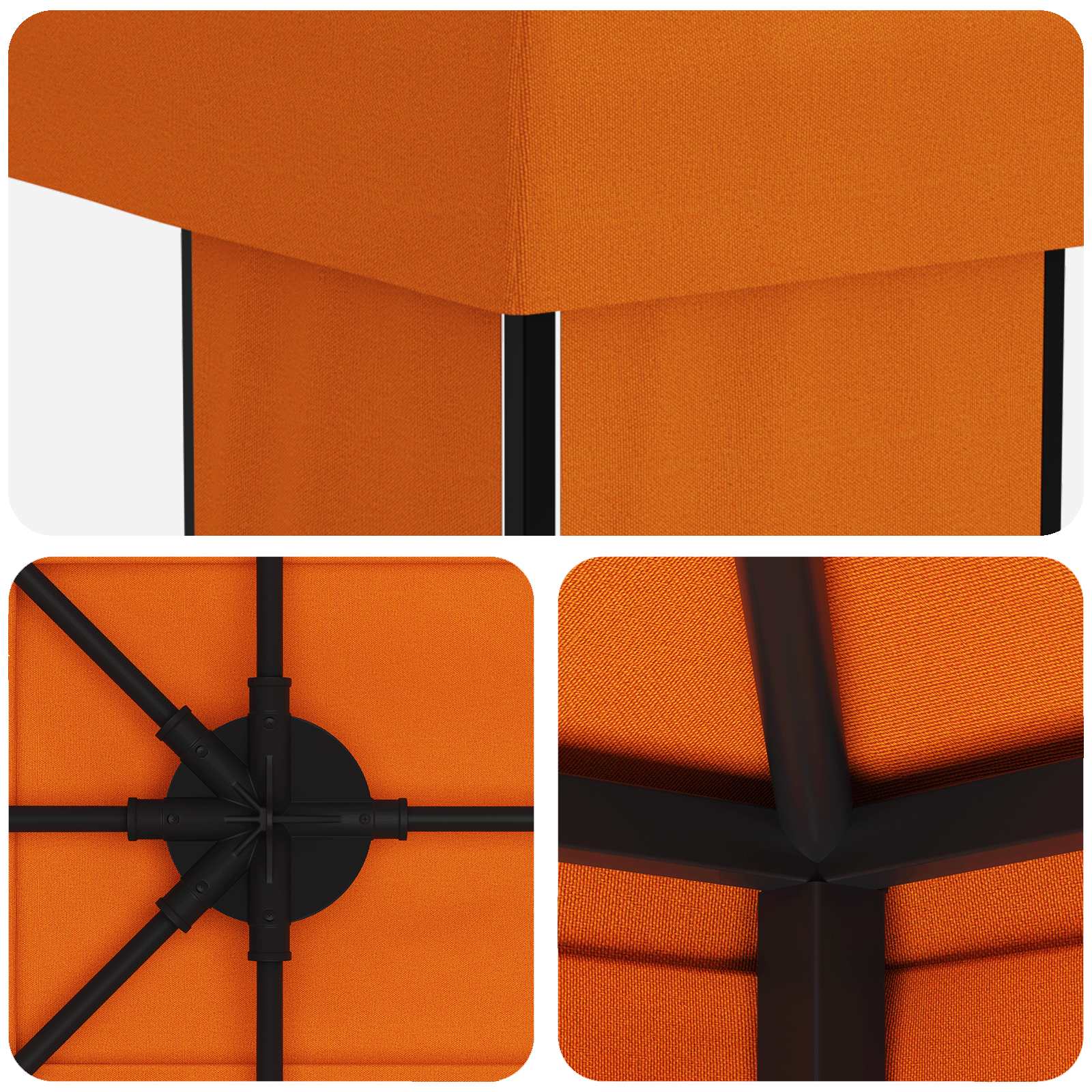 Sodo Paviljonas 6 x 3 m Oranžinė Poliesteris ir plienas 190