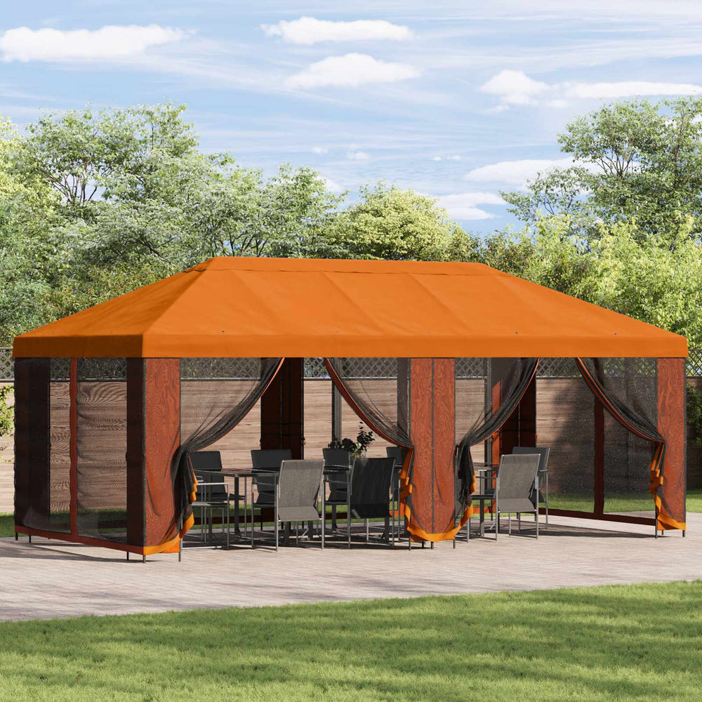 Sodo Paviljonas 6 x 3 m Oranžinė Poliesteris ir plienas 190