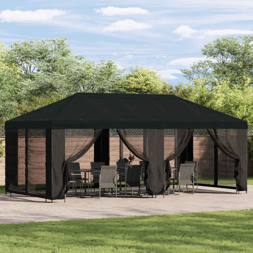Sodo Paviljonas 6 x 3 m Juoda Poliesteris ir plienas 190