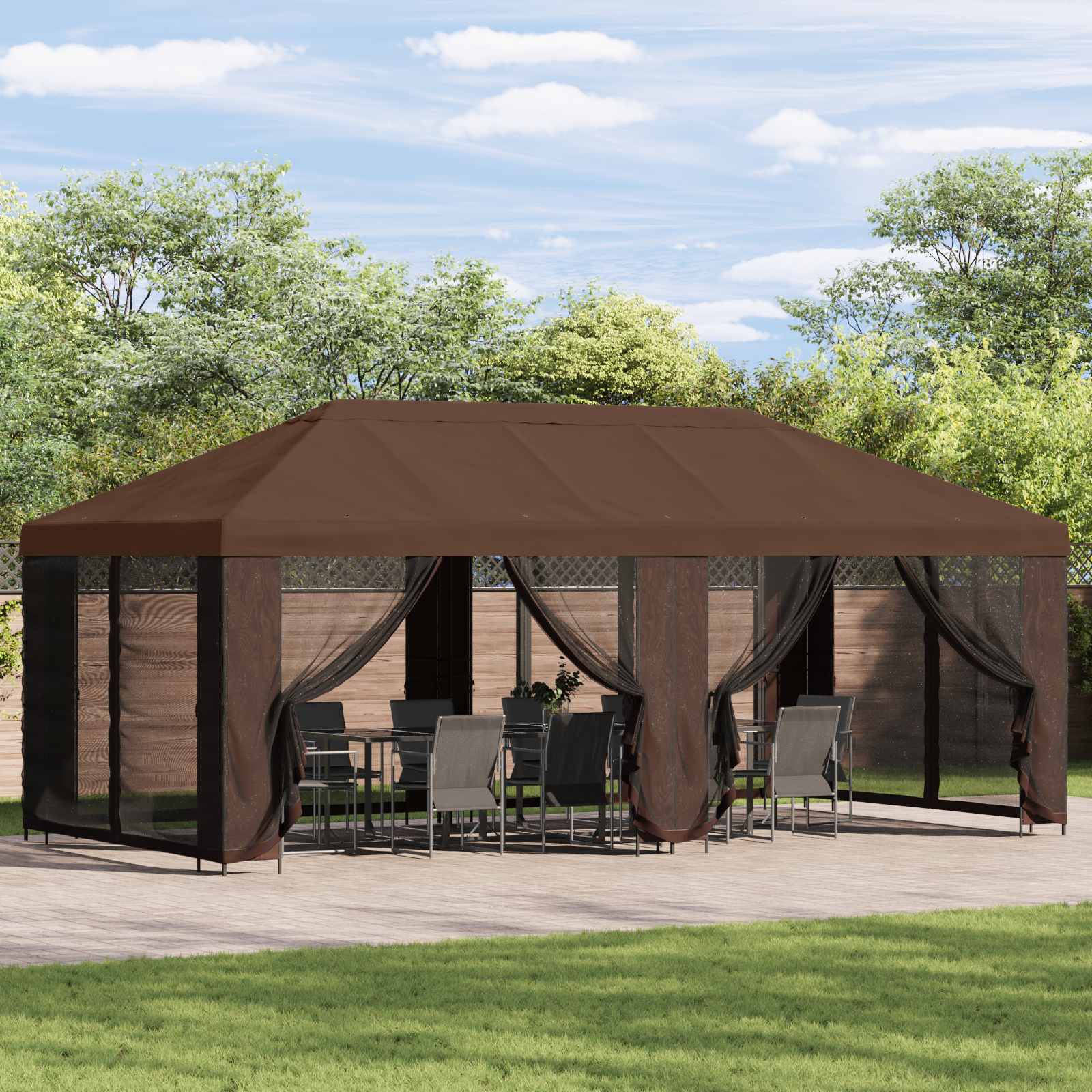 Sodo Paviljonas 6 x 3 m Ruda Poliesteris ir plienas 190