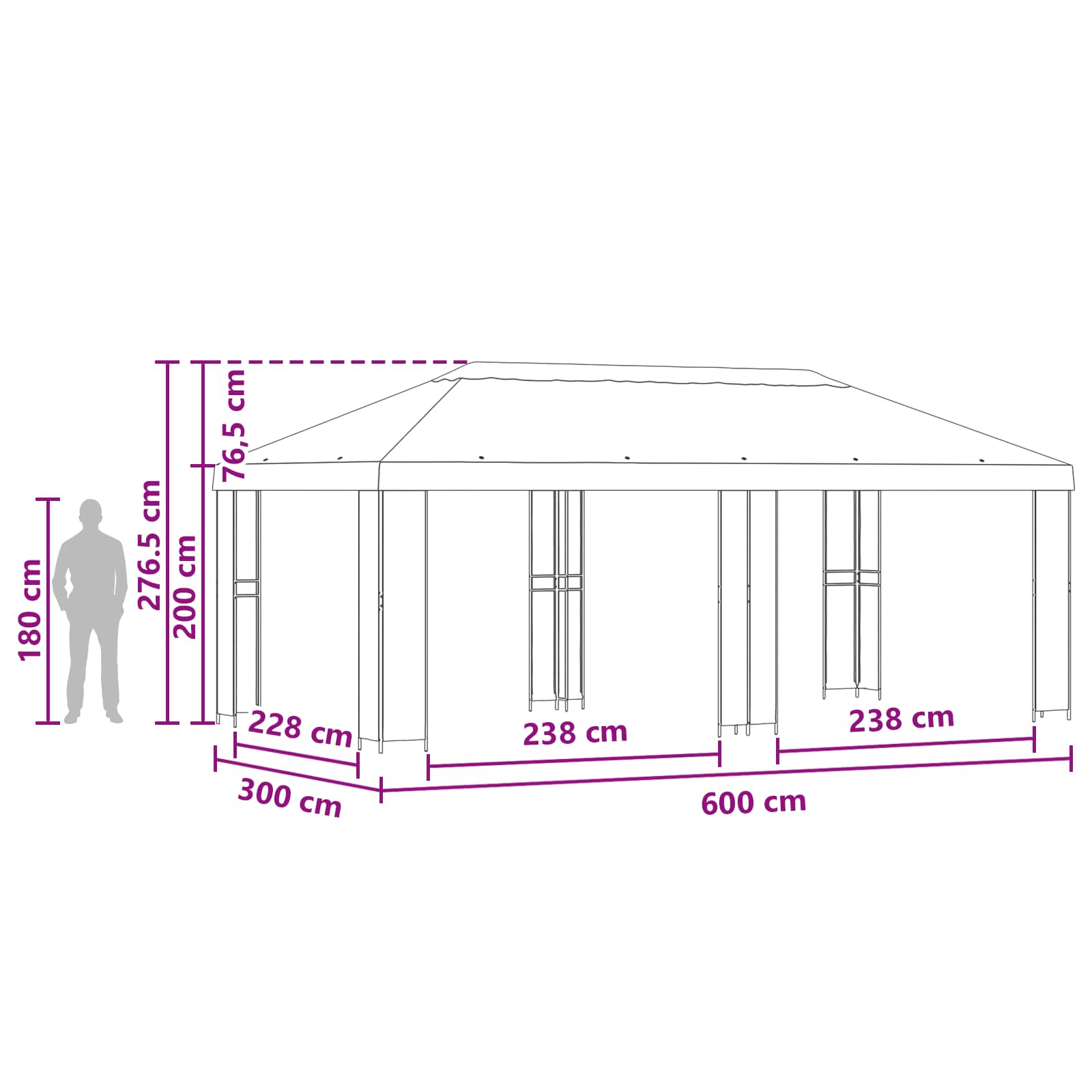 Sodo Paviljonas 6 x 3 m Ruda Poliesteris ir plienas 190
