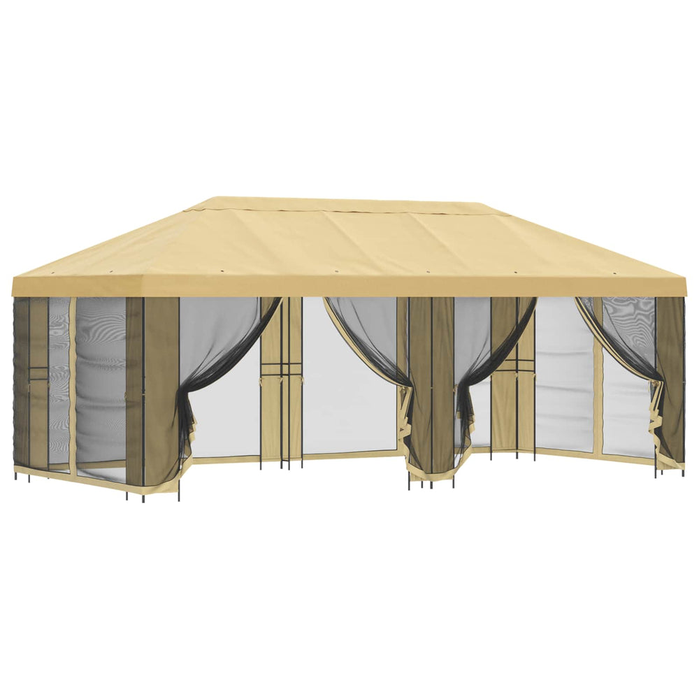 Paviljonas su šoninėmis sienelėmis 6 x 3 m Kreminė