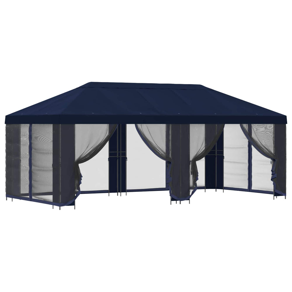 Paviljonas su šoninėmis sienelėmis 6 x 3 m Mėlyna