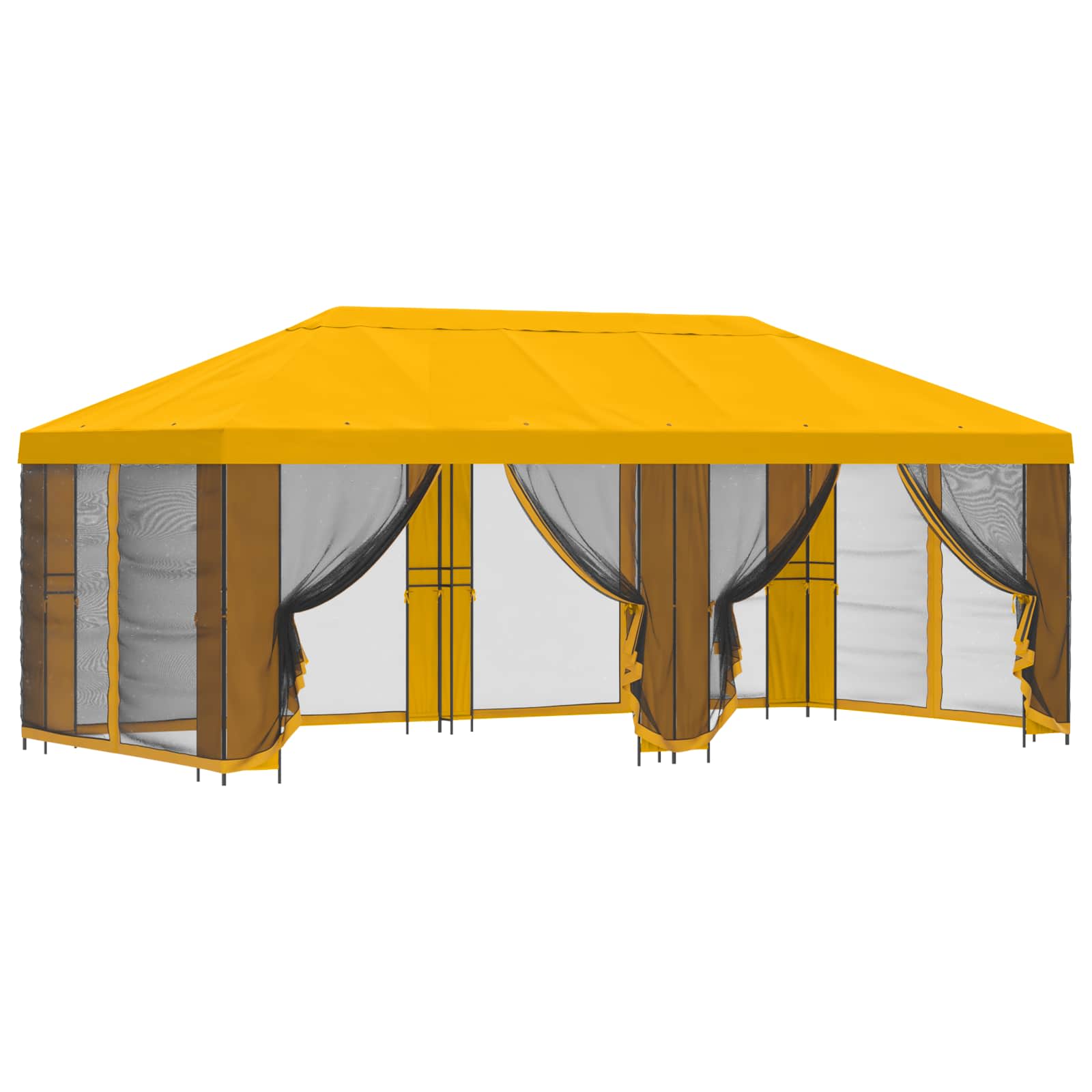 Paviljons ar sānu sienām 6 x 3 m Dzeltens