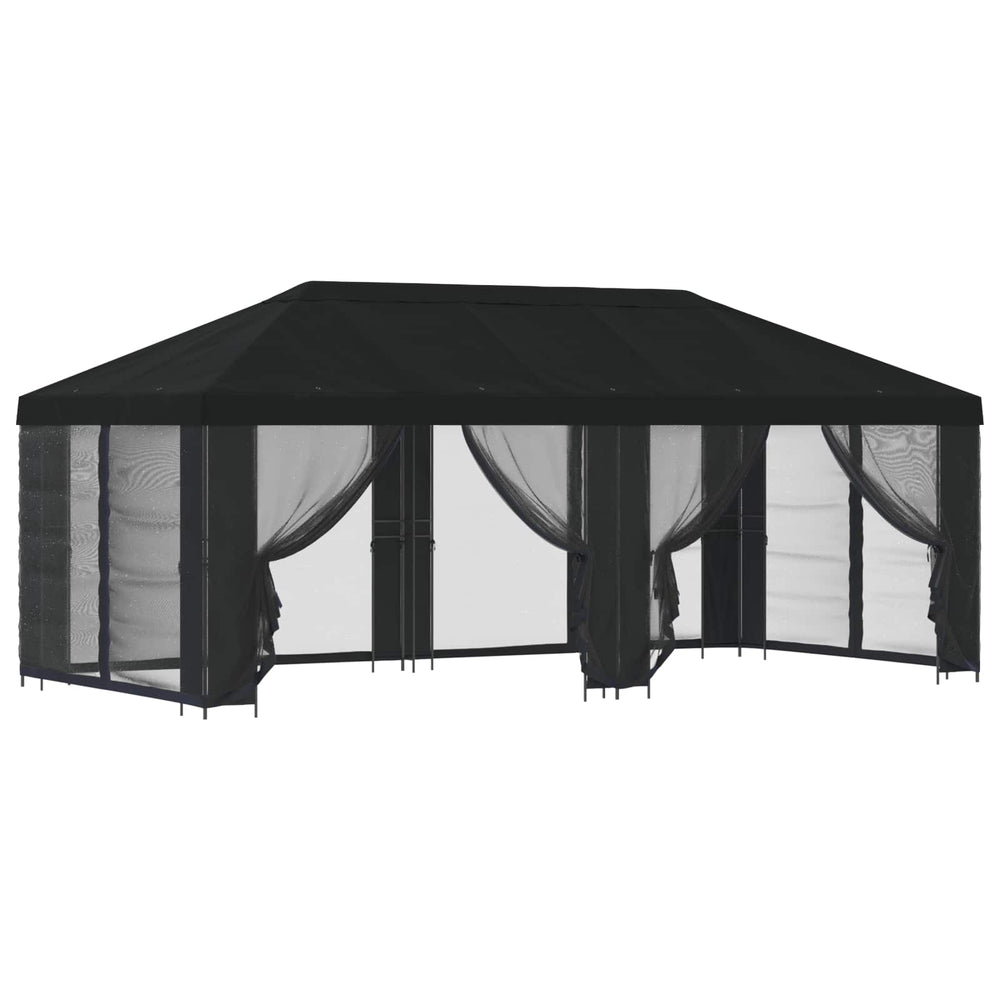 Paviljonas su šoninėmis sienelėmis 6 x 3 m Juoda