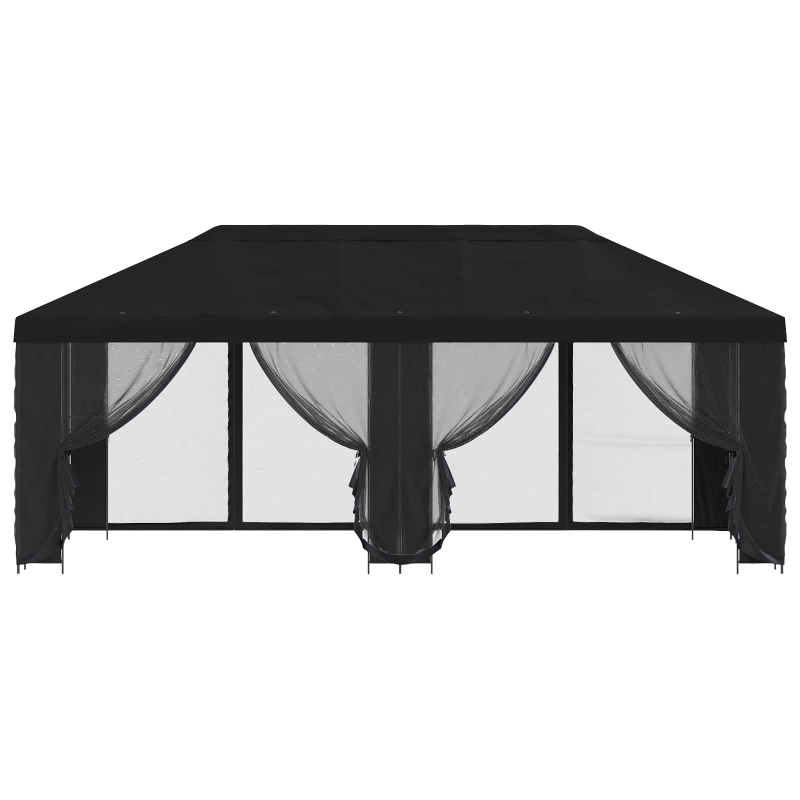 Paviljonas su šoninėmis sienelėmis 6 x 3 m Juoda