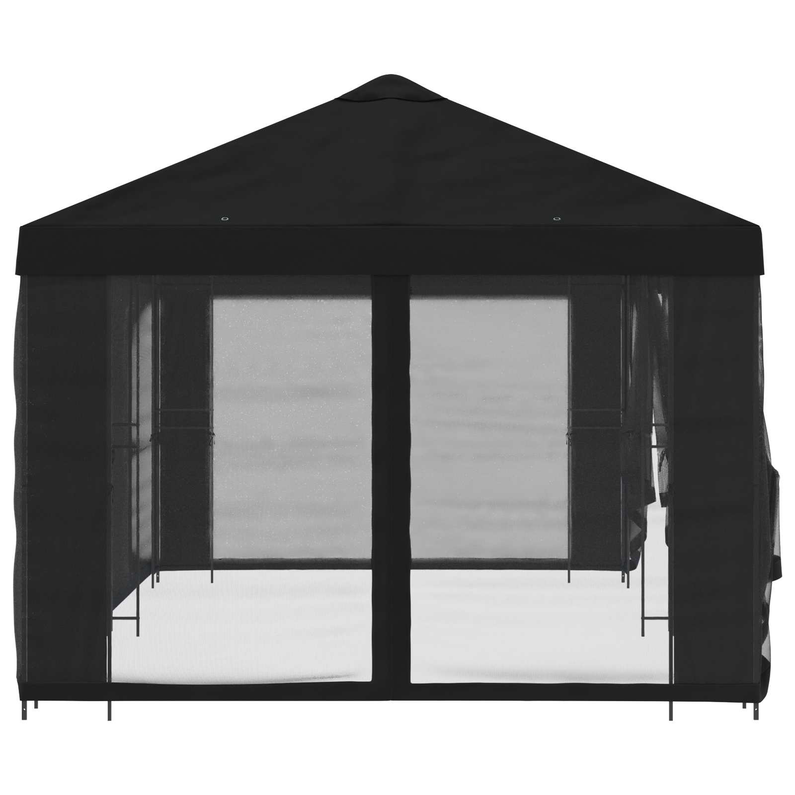 Paviljonas su šoninėmis sienelėmis 6 x 3 m Juoda