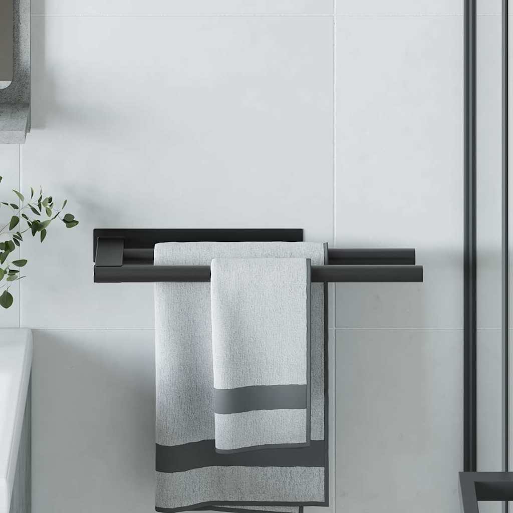 Towel rack Black 40 x 9 x 4 cm Stainless steel