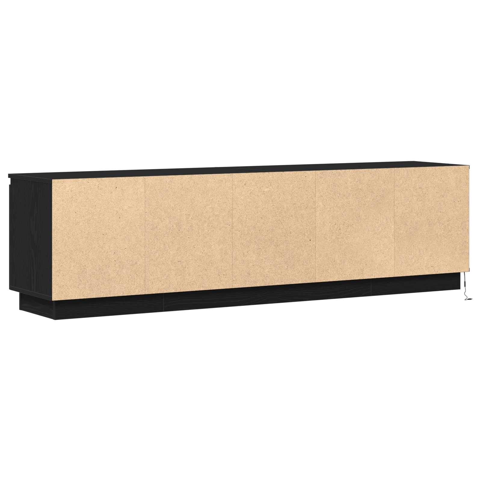 TV skapītis ar LED apgaismojumu melns ozols 180 x 38 x 49 cm