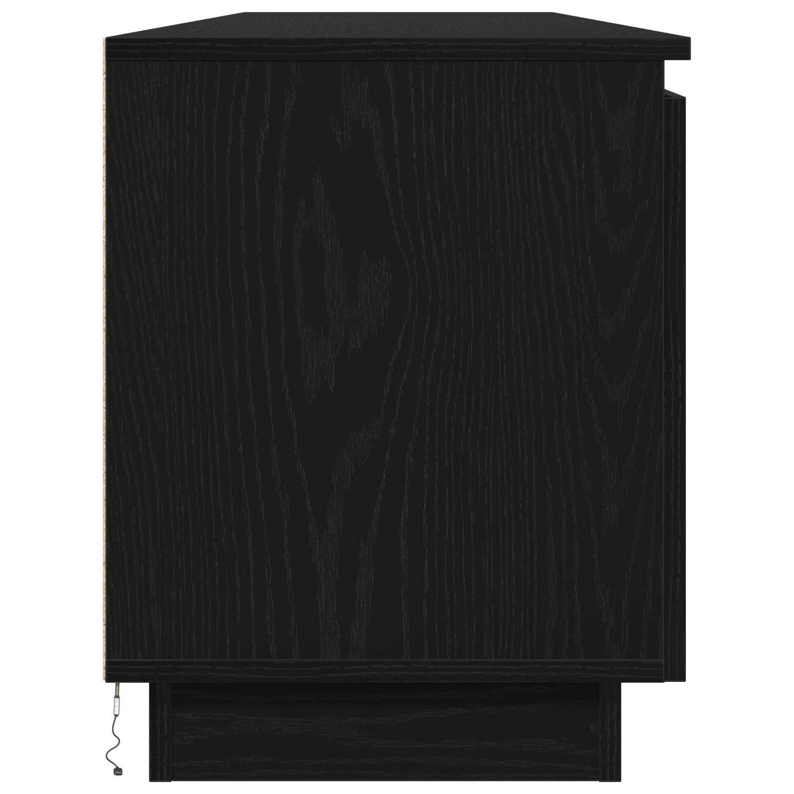 TV skapītis ar LED apgaismojumu melns ozols 180 x 38 x 49 cm