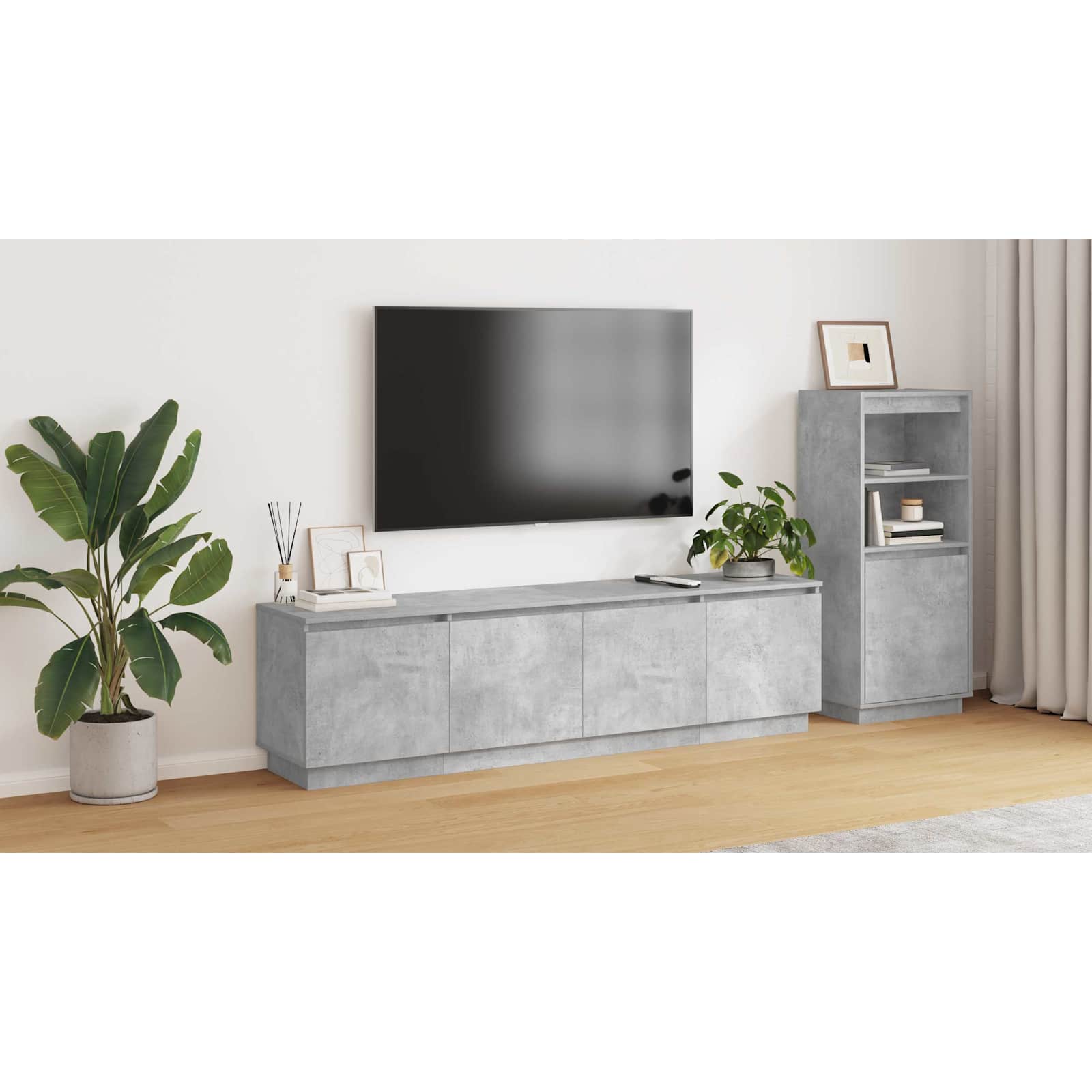 Televizoriaus spintelė Betono pilka 180 x 38 x 49 cm